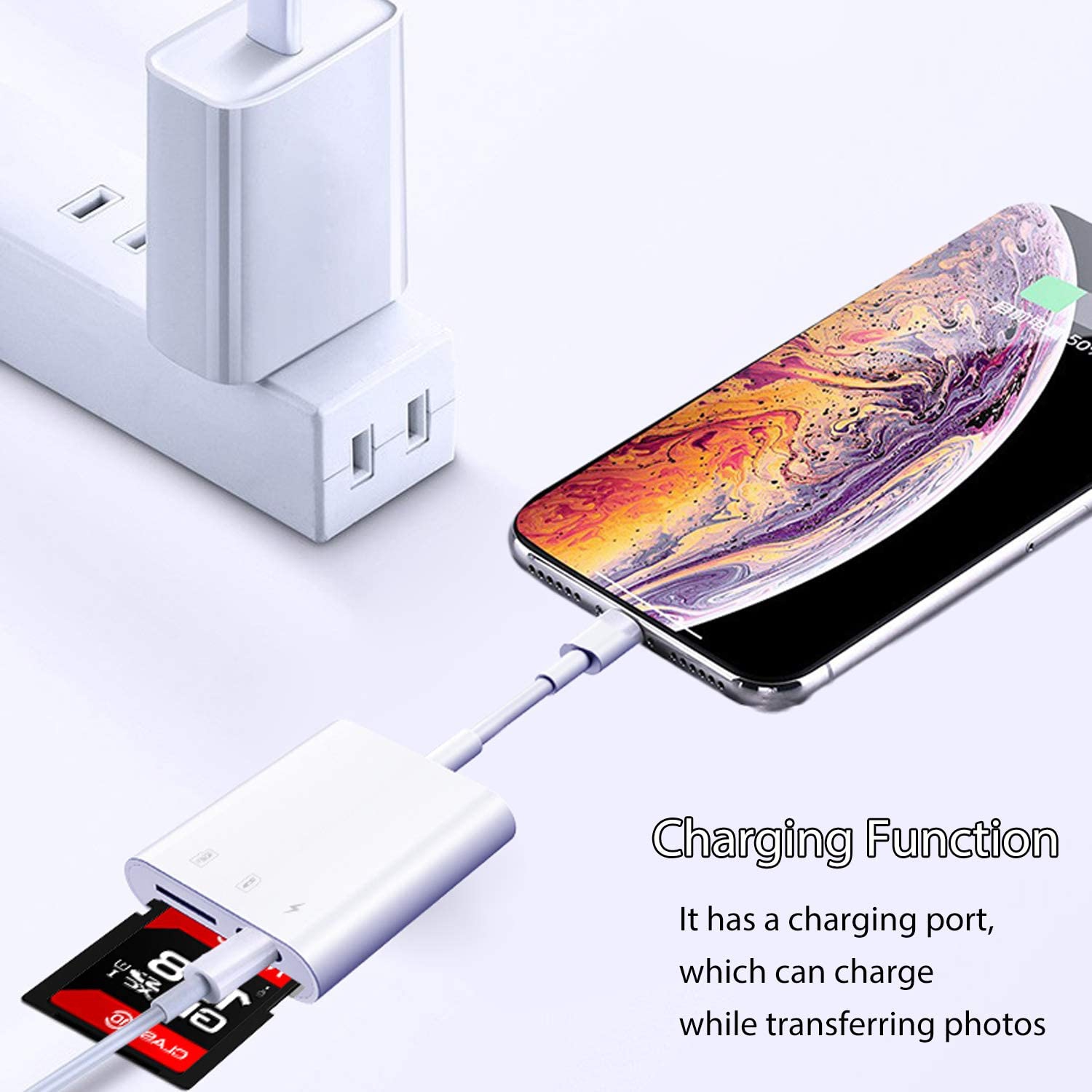 [Apple MFi Certified] Lightning to SD Card Camera Reader for iPhone iPad,Micro SD&Memory Card Reader Plug and Play Trail Camera Viewer SD Card