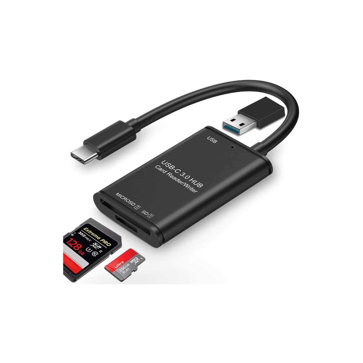Lecteur de cartes SD USB-C, concentrateur USB 3.0-C haute vitesse, lecteur de cartes SD Micro SD, adaptateur OTG pour PC téléphones