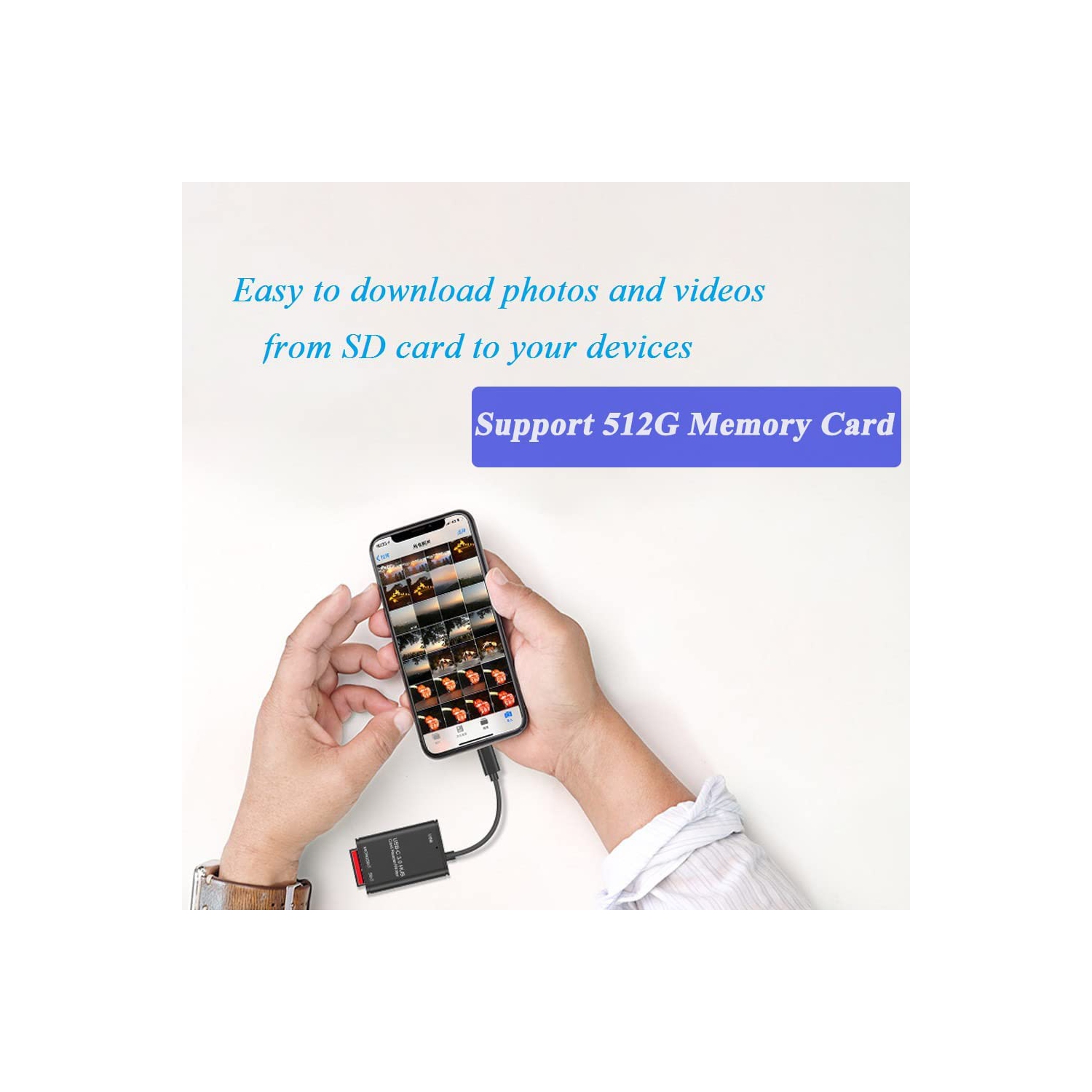 Lecteur de cartes SD USB-C, concentrateur USB 3.0-C haute vitesse, lecteur de cartes SD Micro SD, adaptateur OTG pour PC téléphones