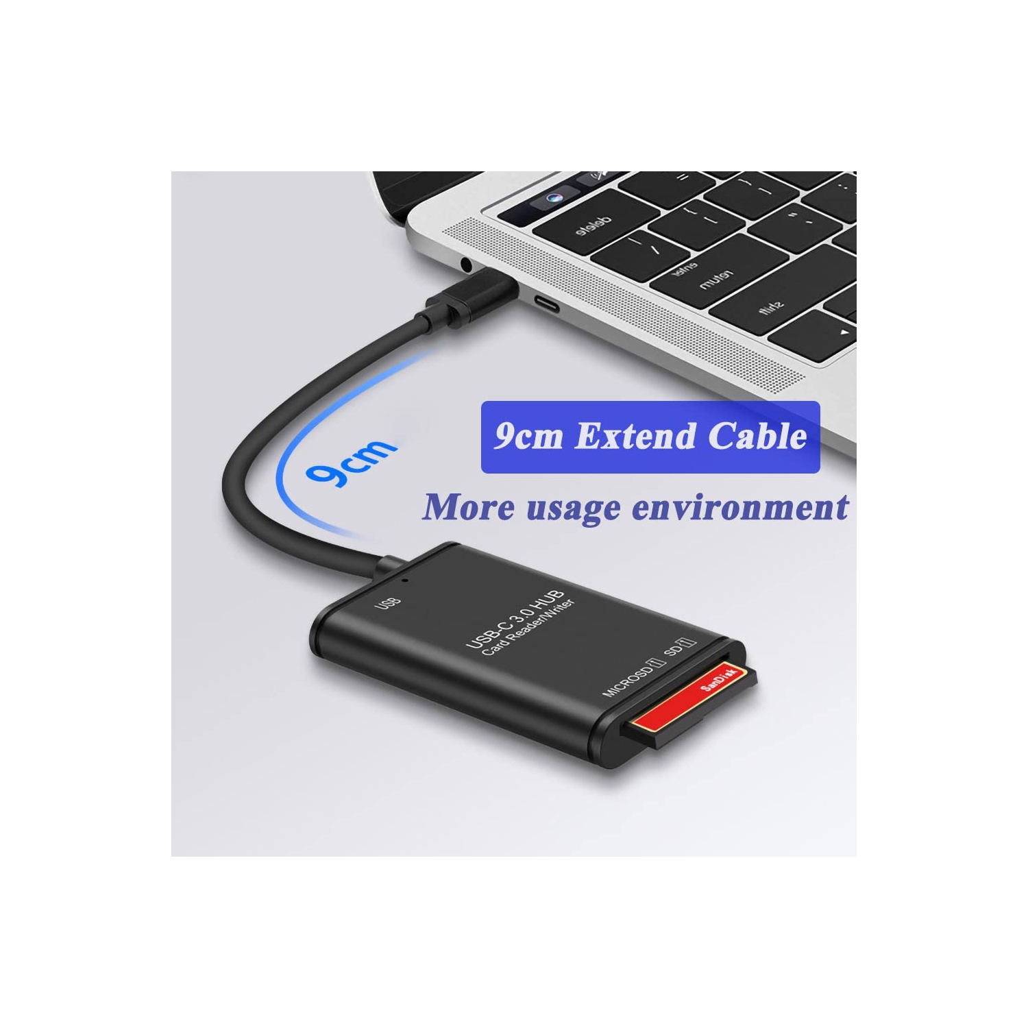 Lecteur de cartes SD USB-C, concentrateur USB 3.0-C haute vitesse, lecteur de cartes SD Micro SD, adaptateur OTG pour PC téléphones