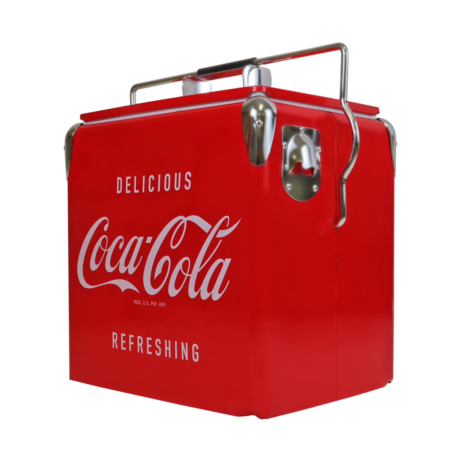 Coca-Cola Retro Ice Chest Beverage Cooler with Bottle Opener 13L, 18 Can Vintage Style Ice Bucket for Camping, Beach, Picnic