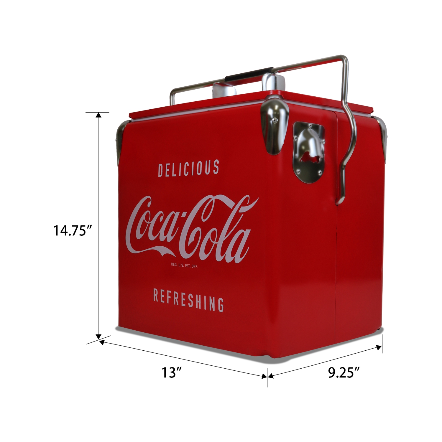 Coca-Cola Retro Ice Chest Beverage Cooler with Bottle Opener 13L, 18 Can Vintage Style Ice Bucket for Camping, Beach, Picnic