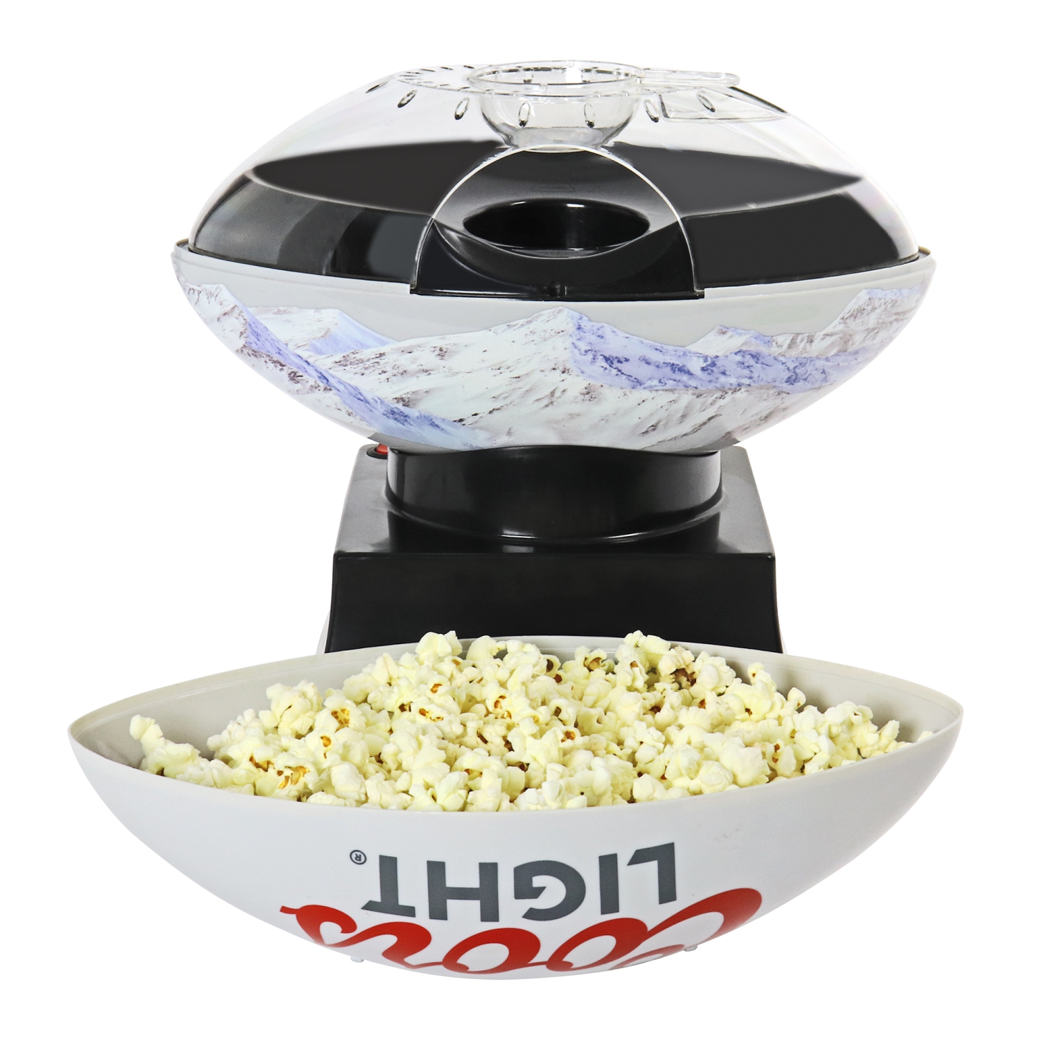 Coors Light Hot Air Popcorn Maker, Football Shaped Air Popper, with Serving Bowl, Kernel Measuring Cup, Butter Melter, Makes Healthy Snacks with No