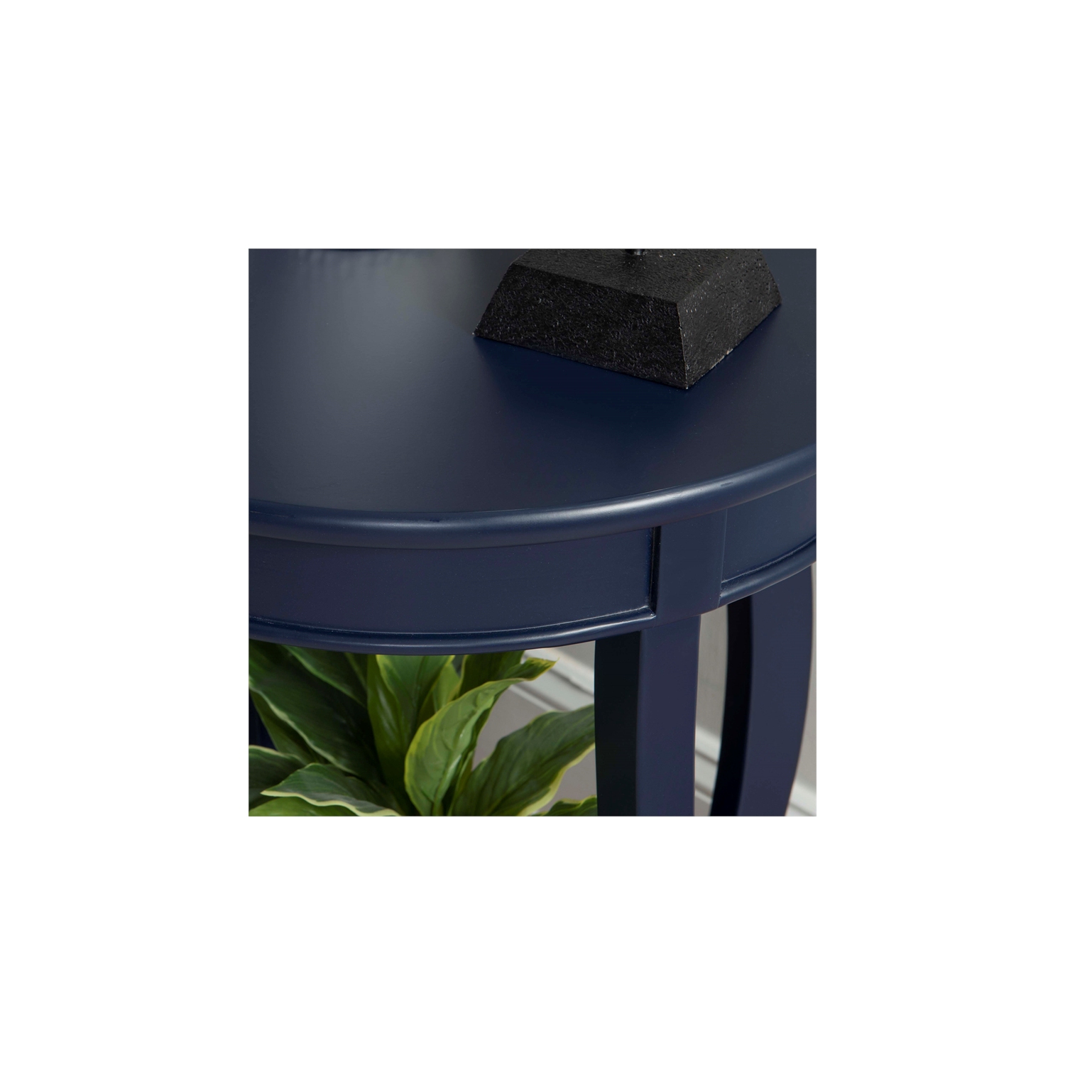 Linon Wren Wood Accent Side Table in Navy Blue