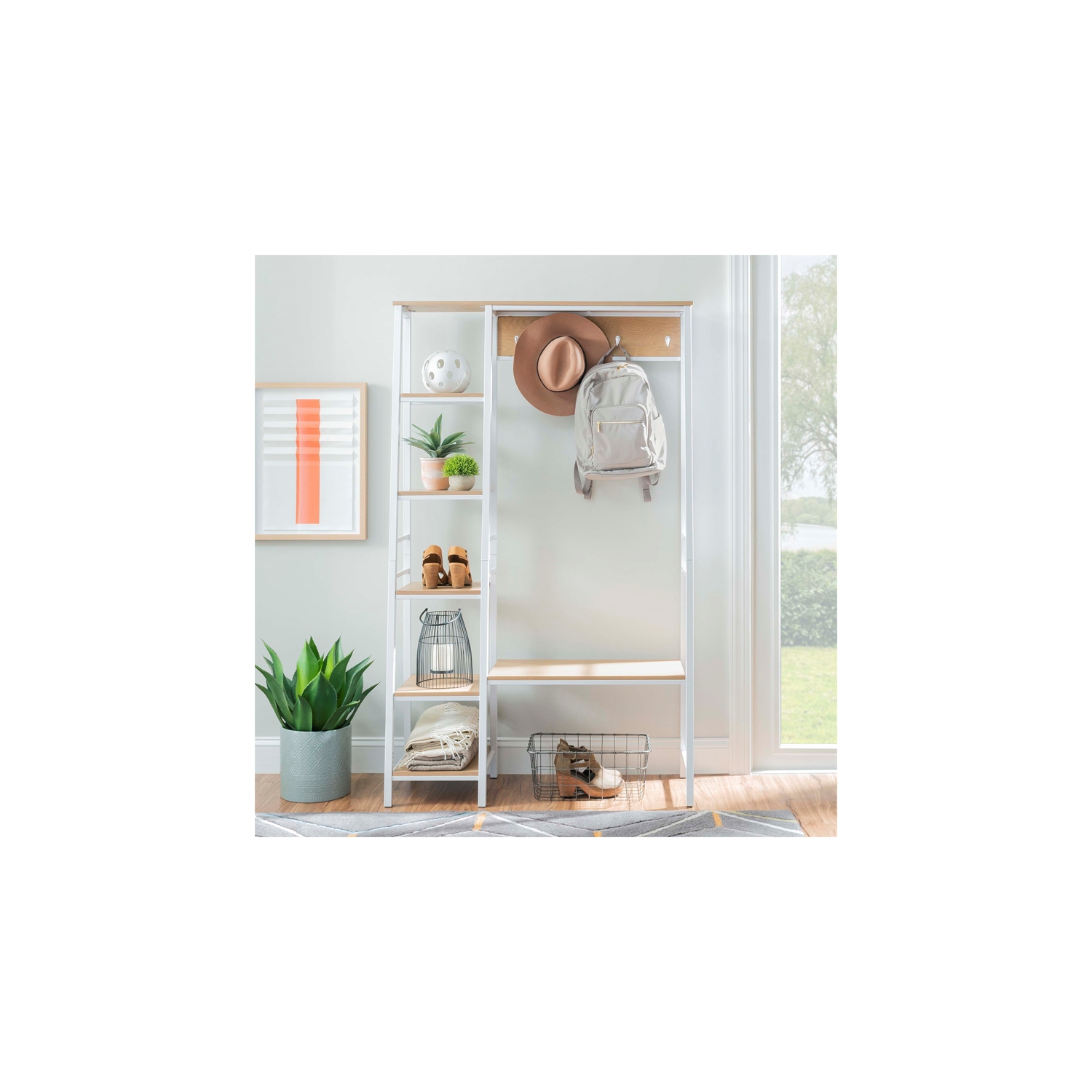 Portemanteau en métal et en bois Austin de Linon - Blanc