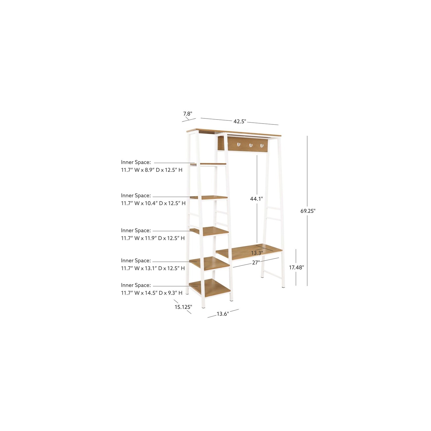 Portemanteau en métal et en bois Austin de Linon - Blanc