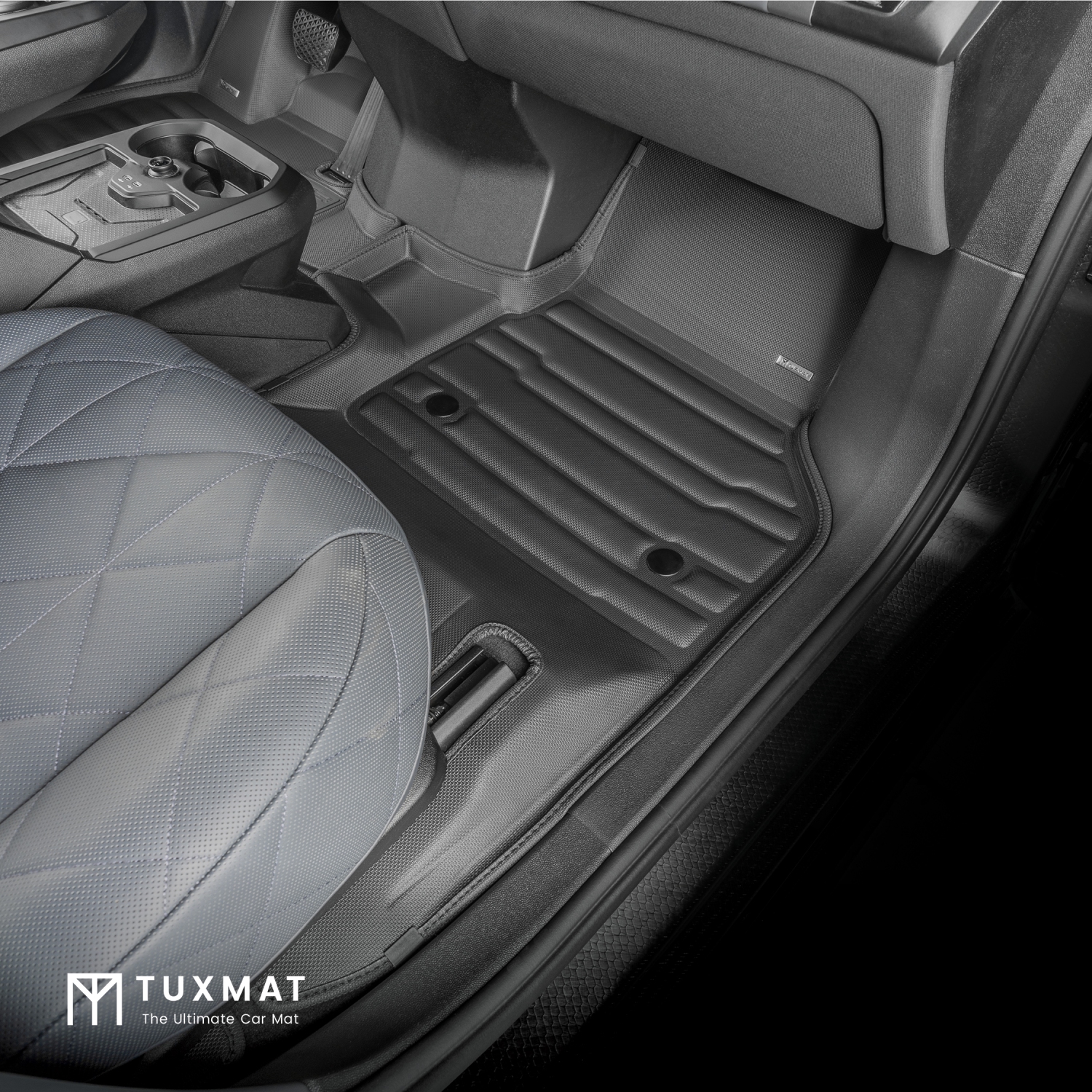 TuxMat - for BMW iX 2022-2026 Models - Custom Car Mats - Maximum Coverage, All Weather, Laser Measured - This Full Set Includes 1st and 2nd Rows