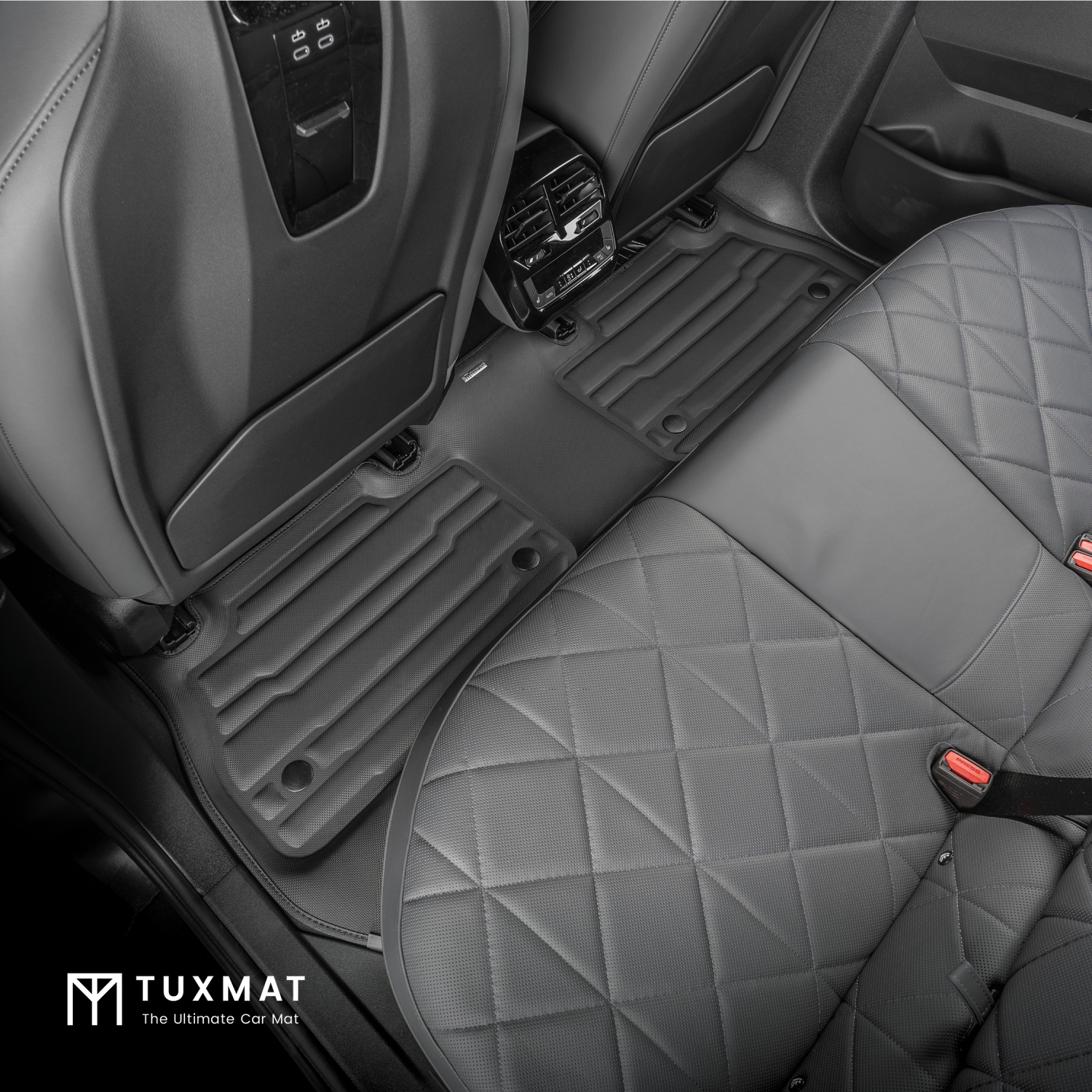 TuxMat - for BMW iX 2022-2026 Models - Custom Car Mats - Maximum Coverage, All Weather, Laser Measured - This Full Set Includes 1st and 2nd Rows