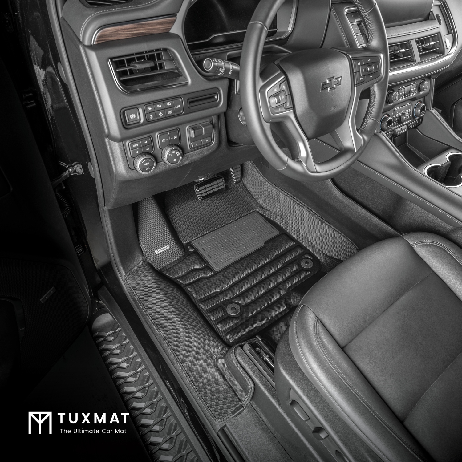 TuxMat - for GMC Yukon 8-Seater 2021-2026 Models - Custom Car Mats - Maximum Coverage, All Weather, Laser Measured - This Full Set Includes 1st, 2nd