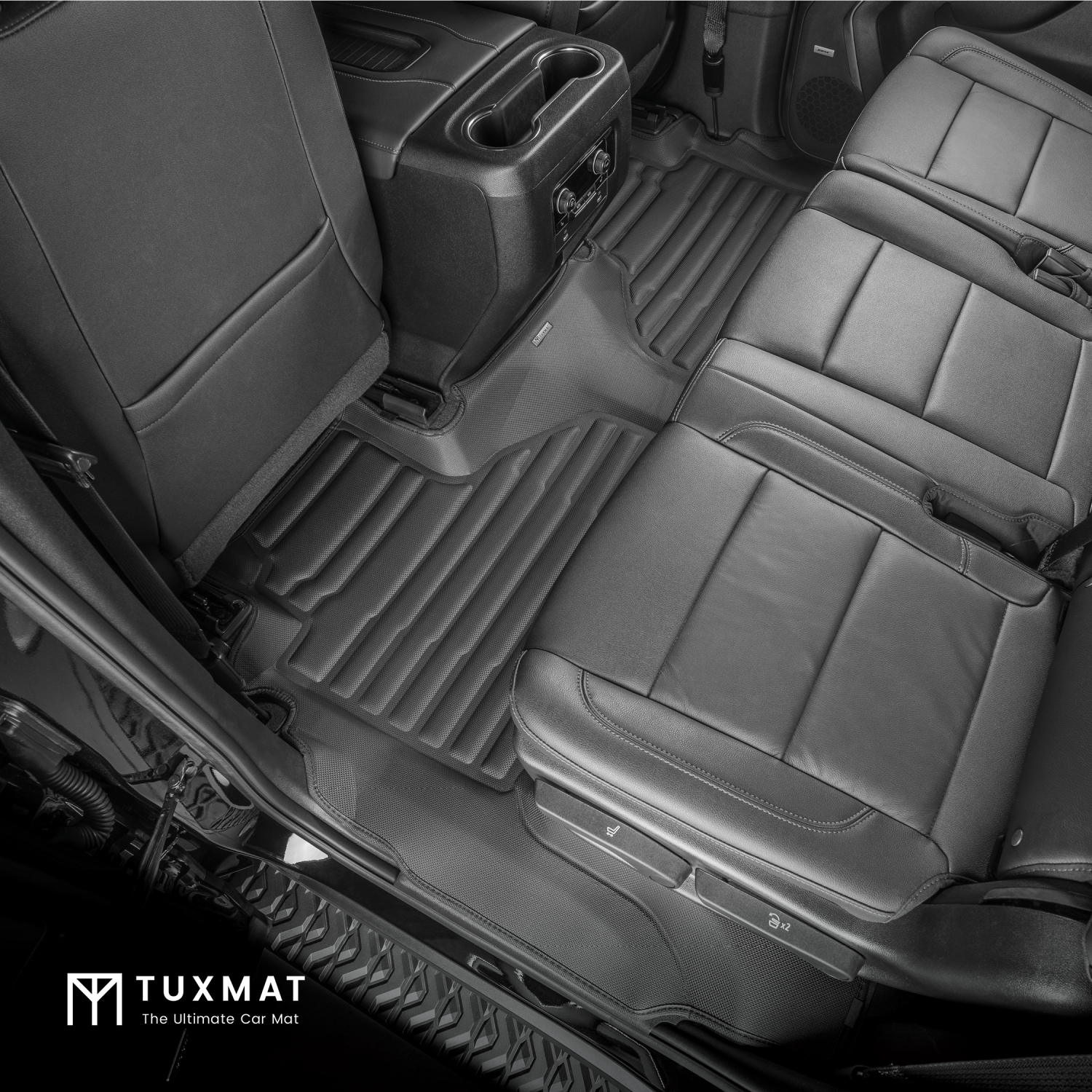 TuxMat - for GMC Yukon 8-Seater 2021-2026 Models - Custom Car Mats - Maximum Coverage, All Weather, Laser Measured - This Full Set Includes 1st, 2nd