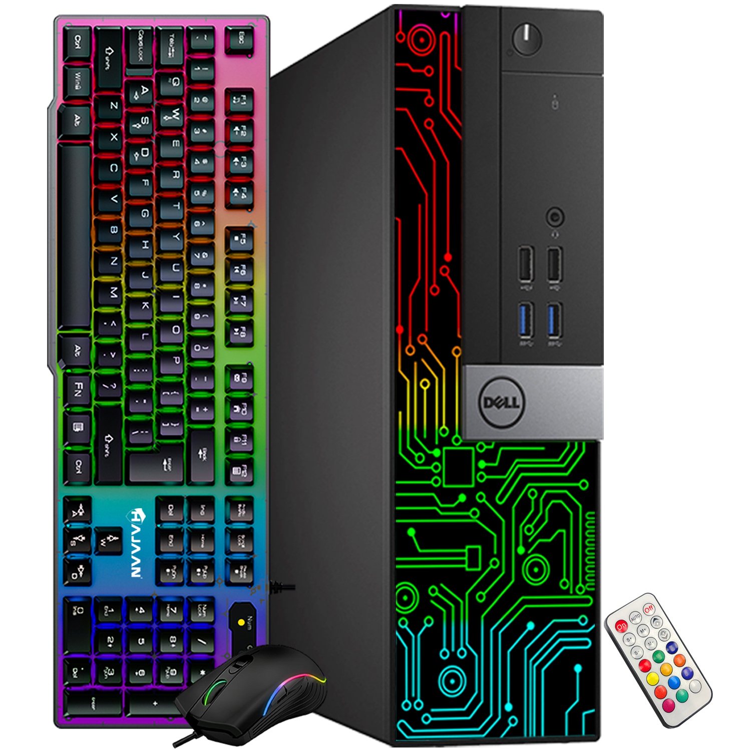 Refurbished (Good) - Dell Computer Desktop PC, Intel Core i5-6500, 16GB RAM, 512GB M.2 SSD (Fast Boot), 1TB HDD, Gaming KB & M, WiFi, Windows 10 Pro