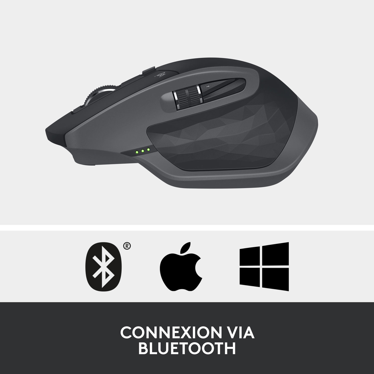 Souris laser Bluetooth MX Master 2S de Logitech - Graphite
