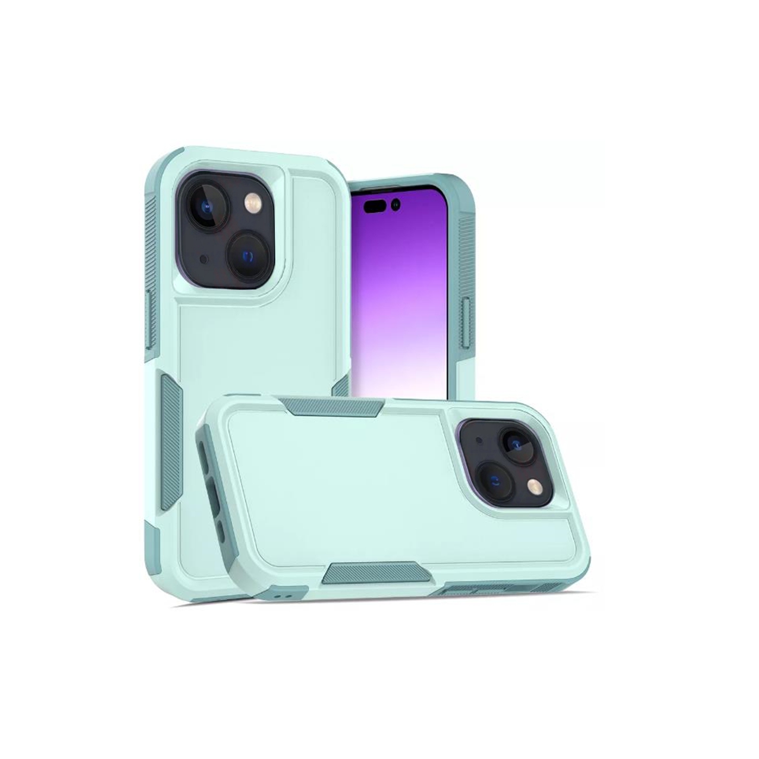 【CSmart】 Étui Coque rigide pour pare-chocs en caoutchouc résistant à deux couches pour iPhone 11, Sarcelle