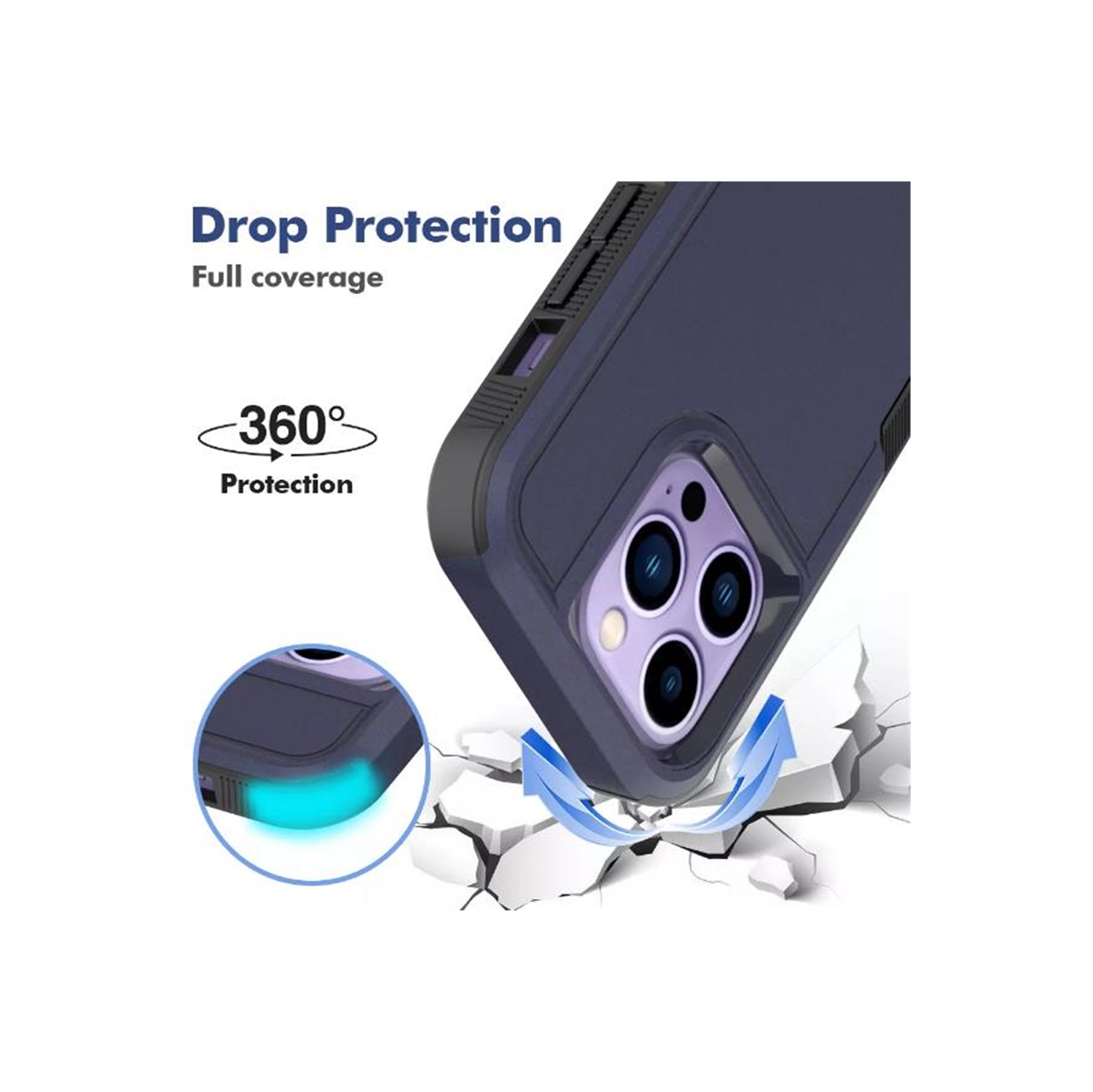 【CSmart】 Étui Coque rigide pour pare-chocs en caoutchouc résistant à deux couches pour iPhone 11, Le Noir