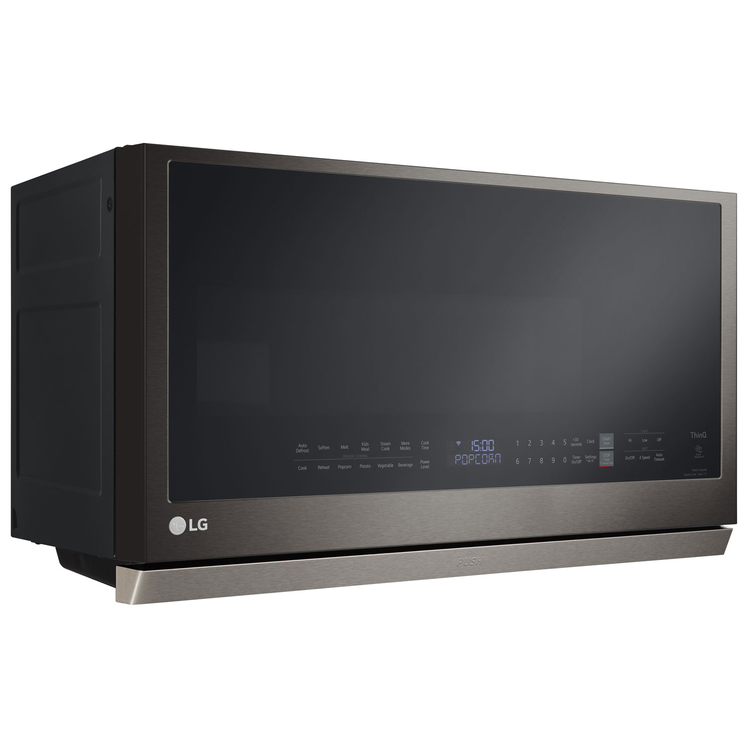 LG Over-The-Range Microwave with EasyClean & ExtendaVent - 2.1 Cu. Ft. - PrintProof Black Stainless Steel