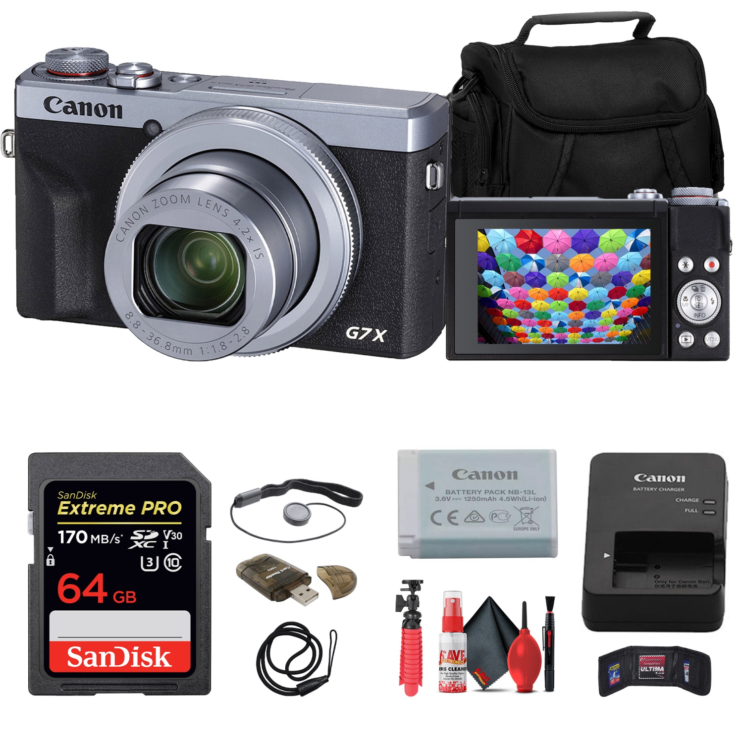Canon PowerShot G7 X Mark III Digital Camera + 64GB Card + 