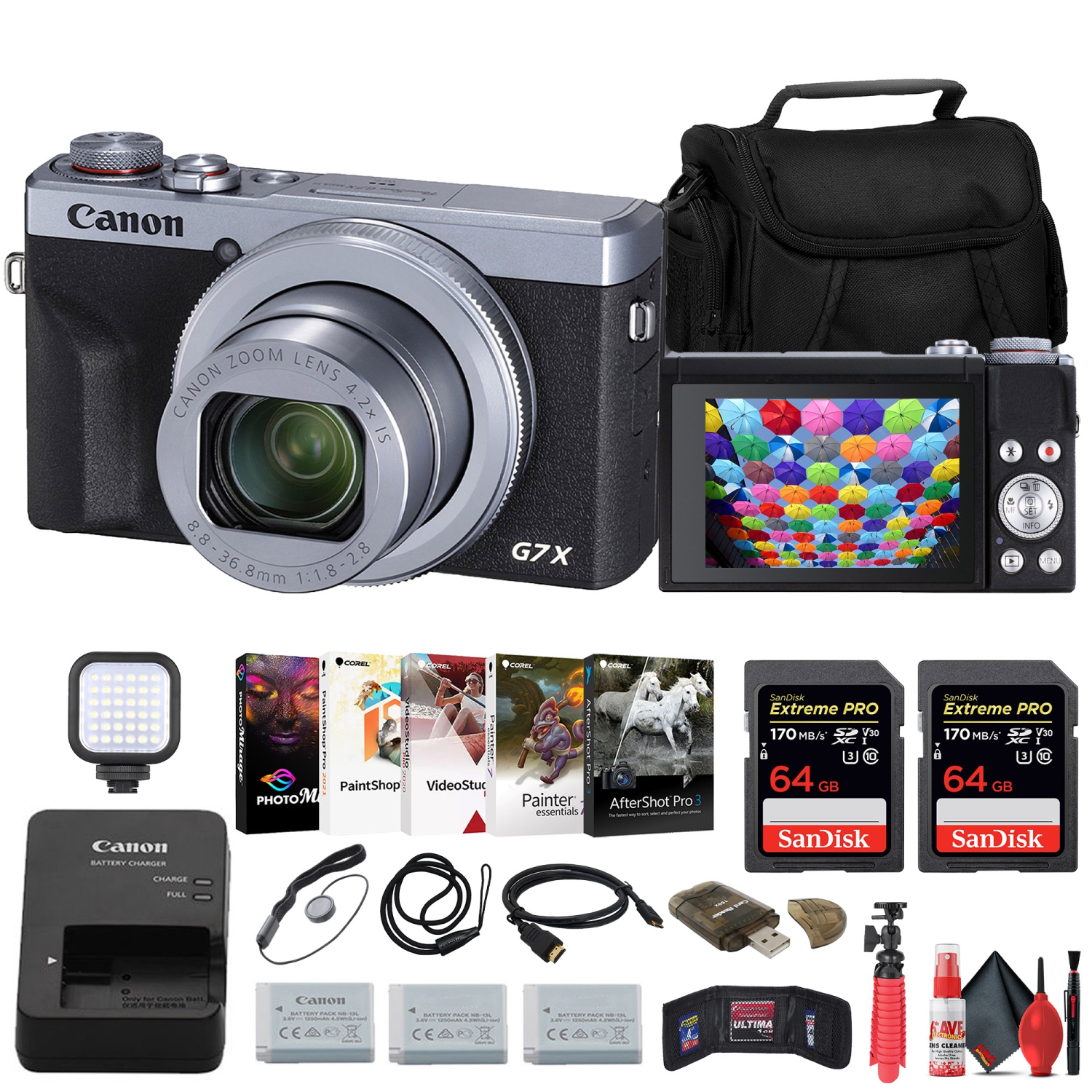 Canon PowerShot G7 X Mark III Digital Camera + 2 x 64GB Card + 2 x 