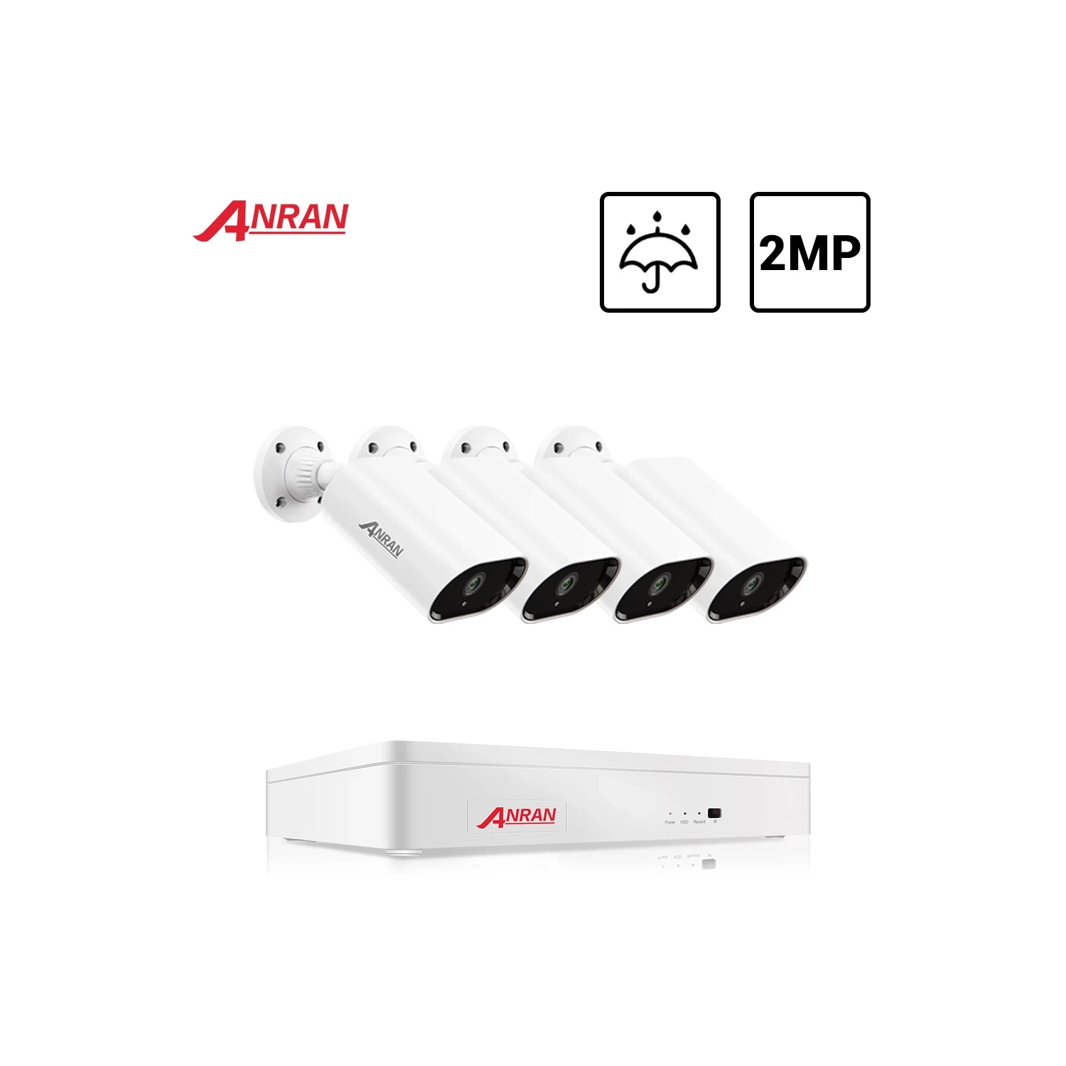 Anran K04A2803 HD Smart Wired Security Camera System - 4 cameras, 8ch DVR, 1TB