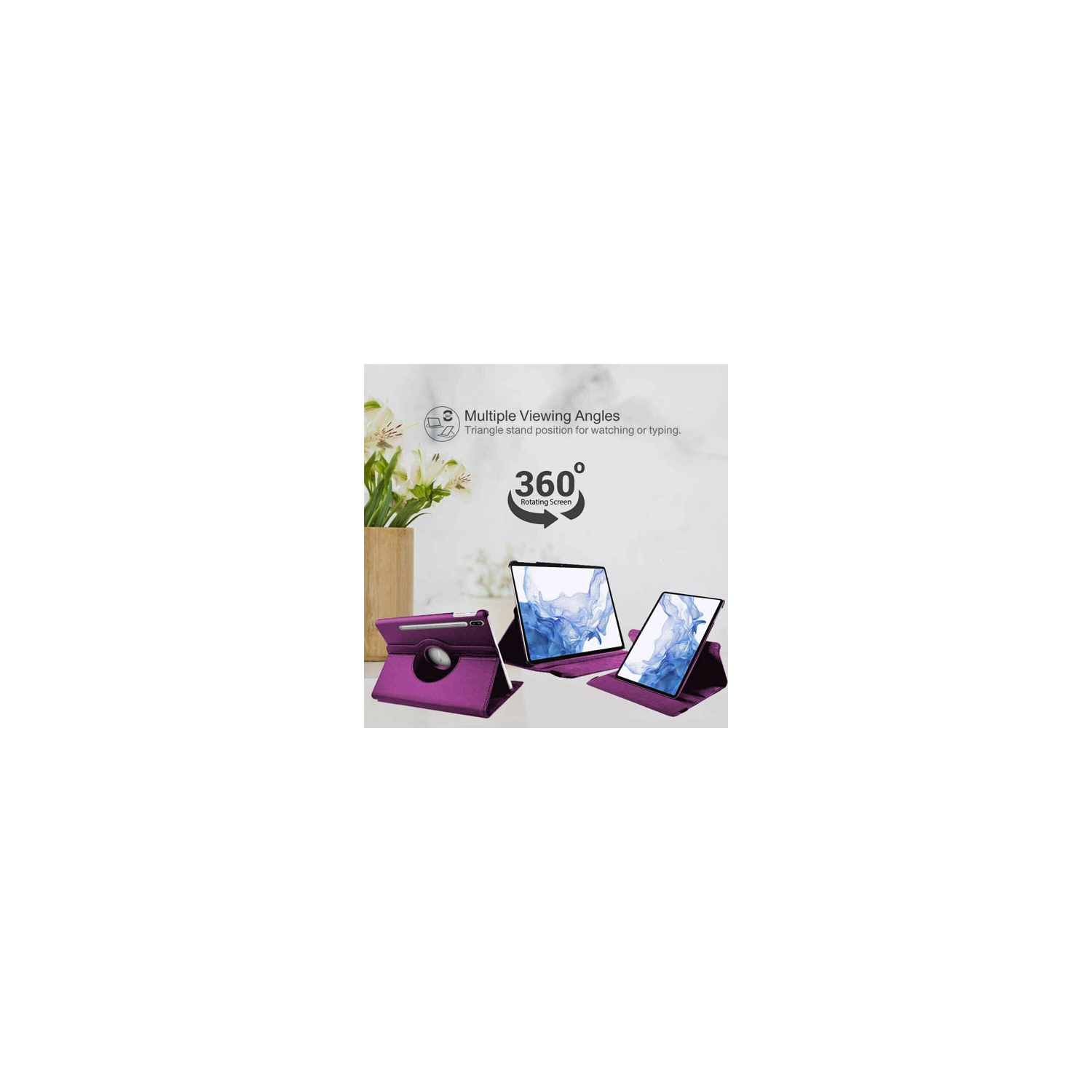 SuperShield – Étui mince en TPUR à trois volets léger pour Galaxy Tab S8 11 de Samsung, étui folio léger 2022, protecteur complet antichoc