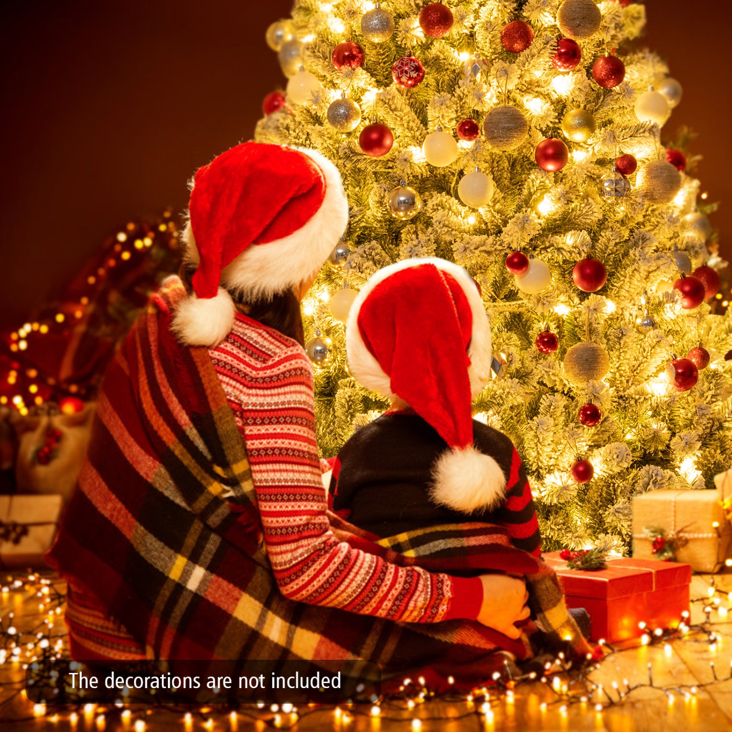 Topbuy 6FT Snow Flocked Artificial Christmas Hinged Tree Pre-lit Artificial Xmas Full Tree with 928 Branch Tips