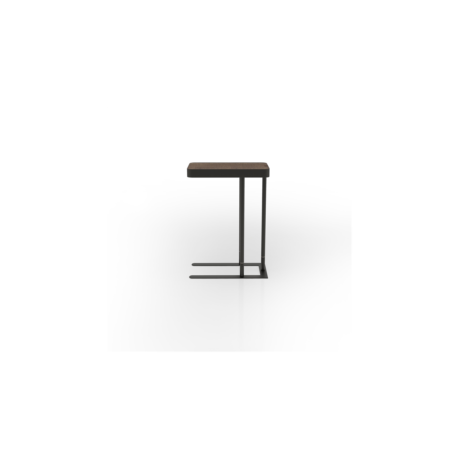 Bowery Hill Industrial Metal Adjustable Side Table in Sand Black