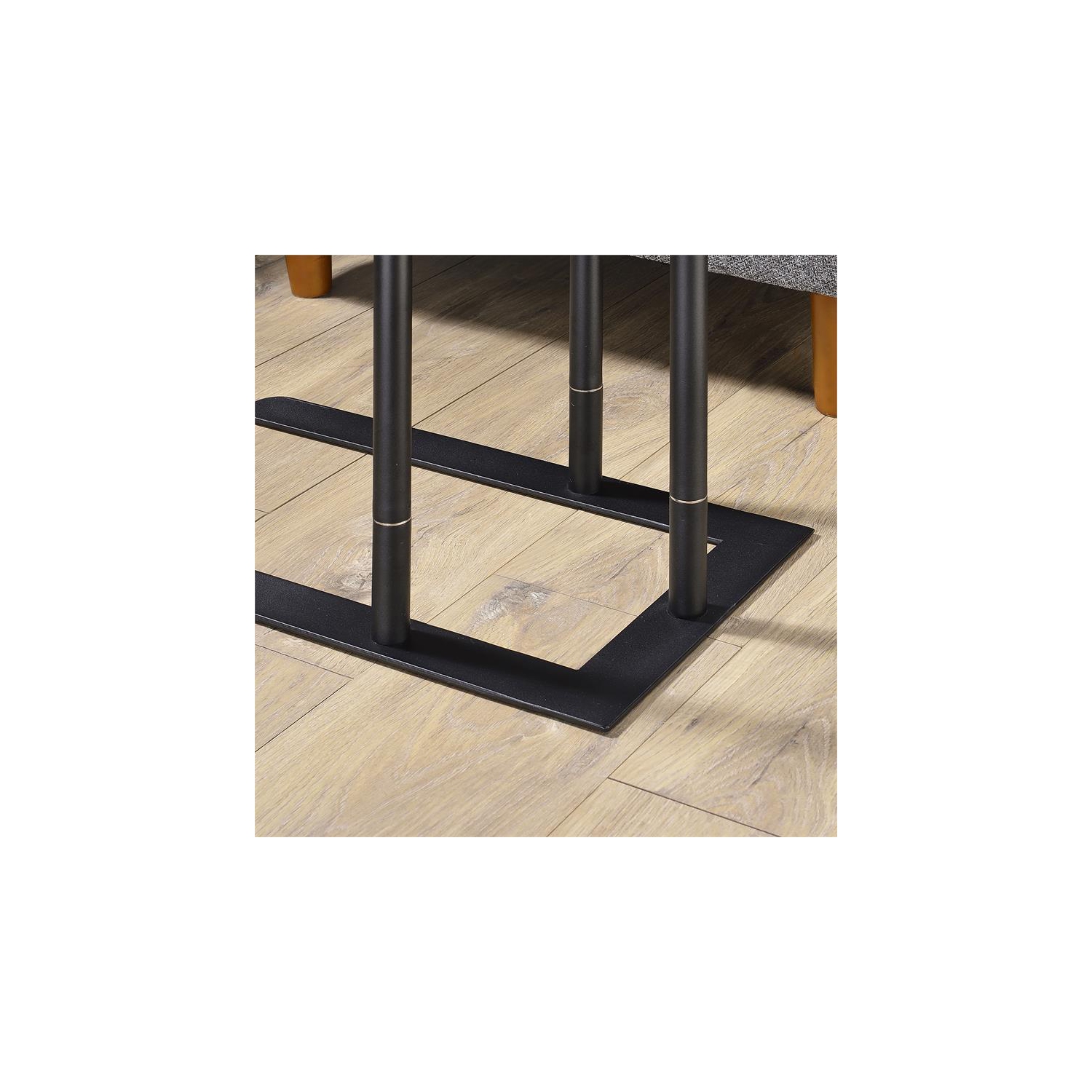 Bowery Hill Industrial Metal Adjustable Side Table in Sand Black