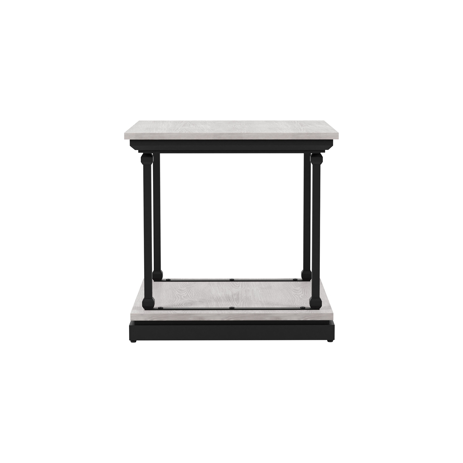 Bowery Hill Transitional Wood End Table in Antique White Finish