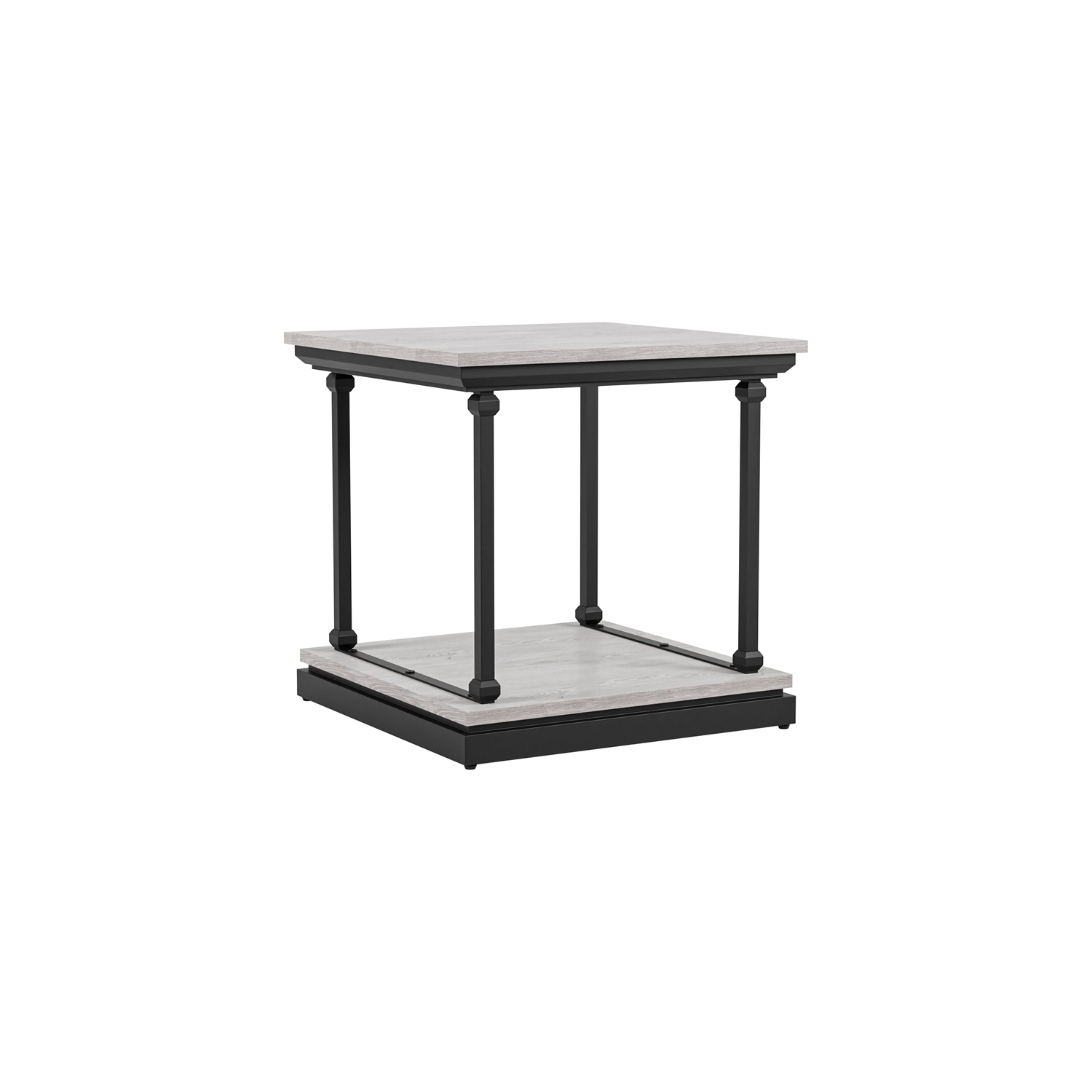 Bowery Hill Transitional Wood End Table in Antique White Finish