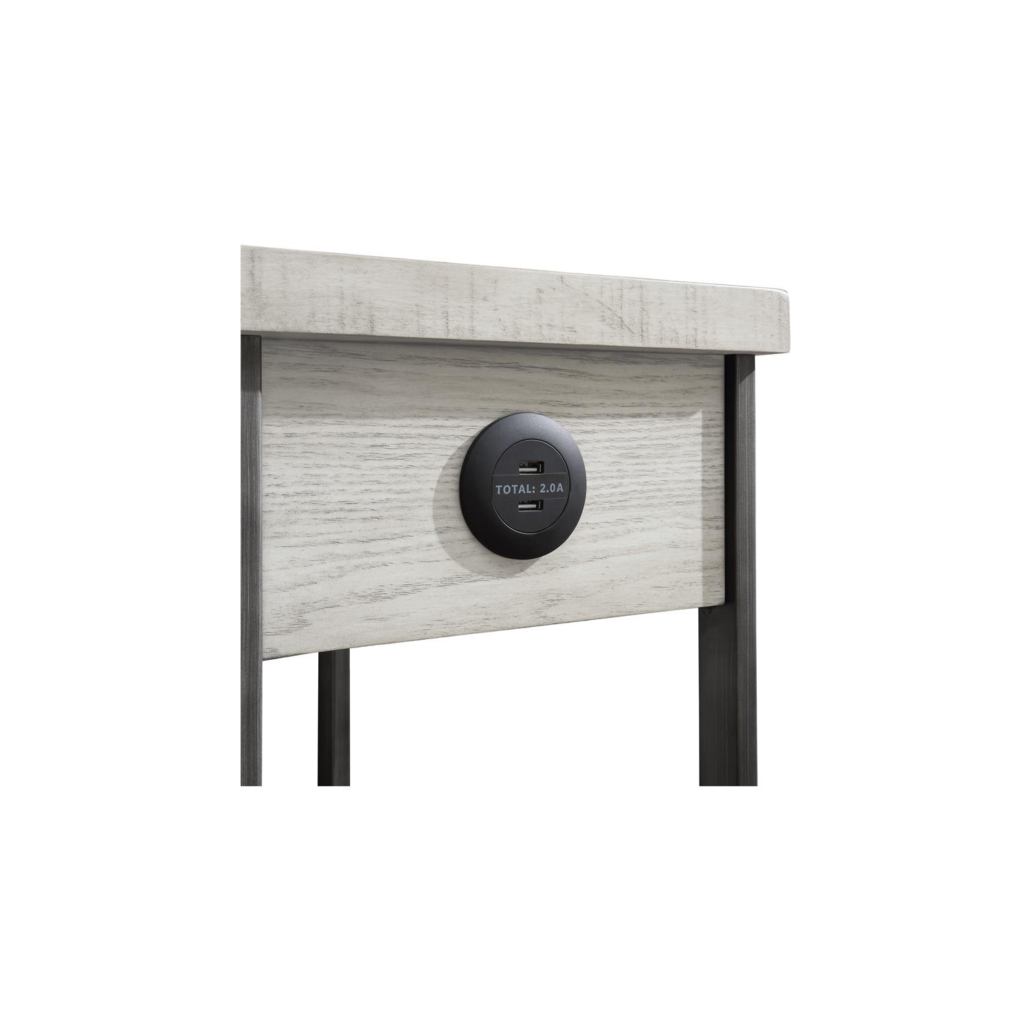 Bowery Hill Transitional Wood 1-Shelf Side Table in Antique White