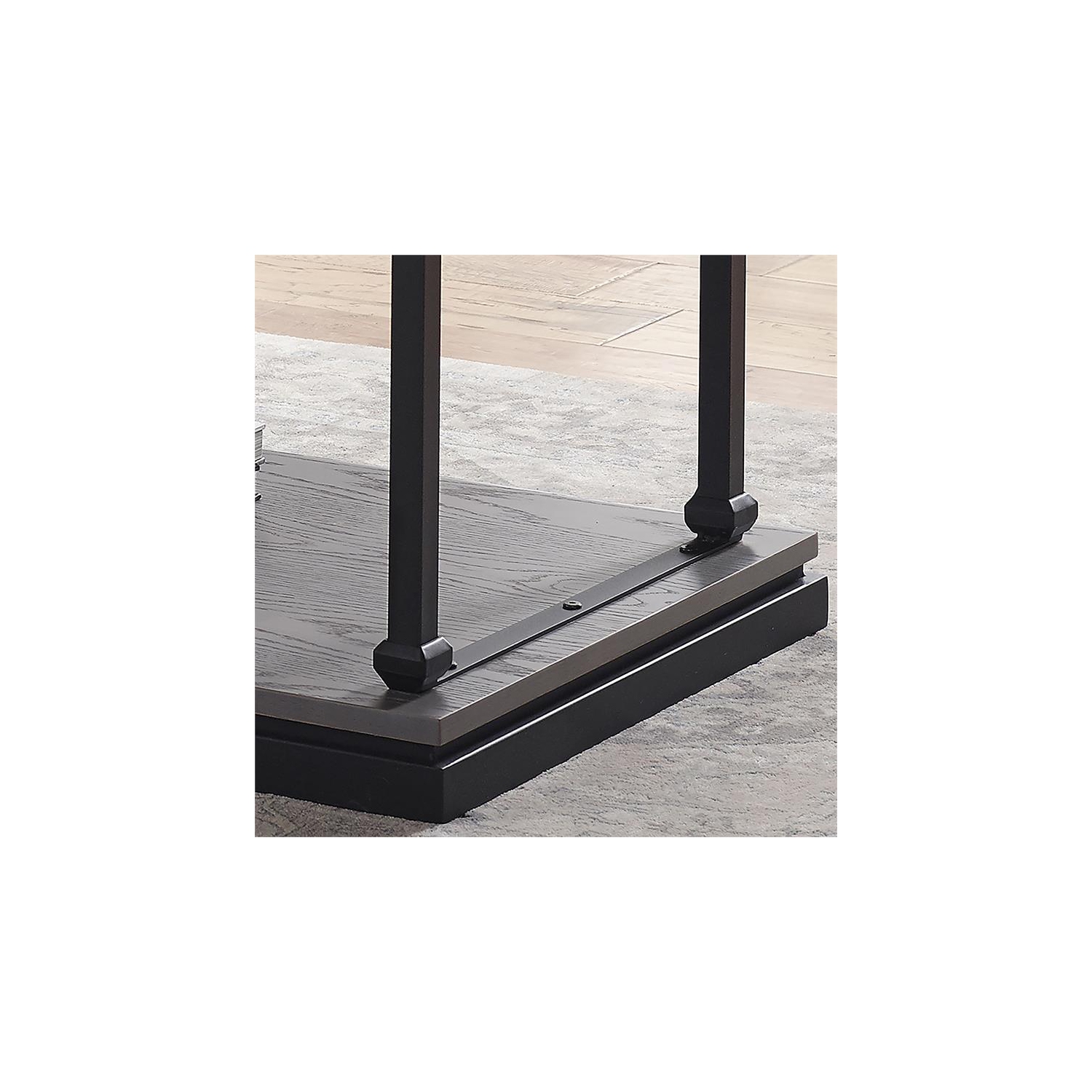 Bowery Hill Wood 2-Piece Coffee Table Set in Antique Gray Finish