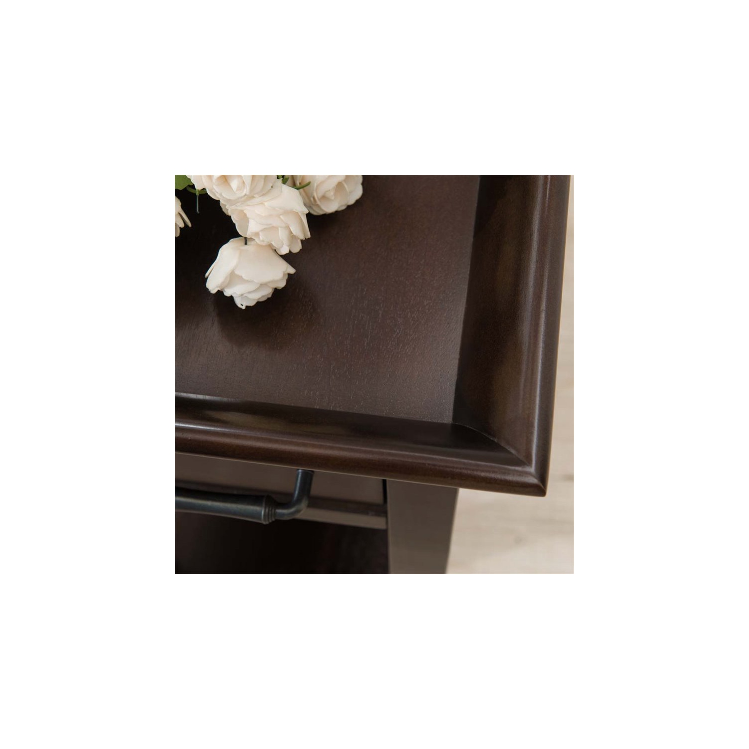 Leick Favorite Finds Tray Edge End Table in Chocolate Cherry