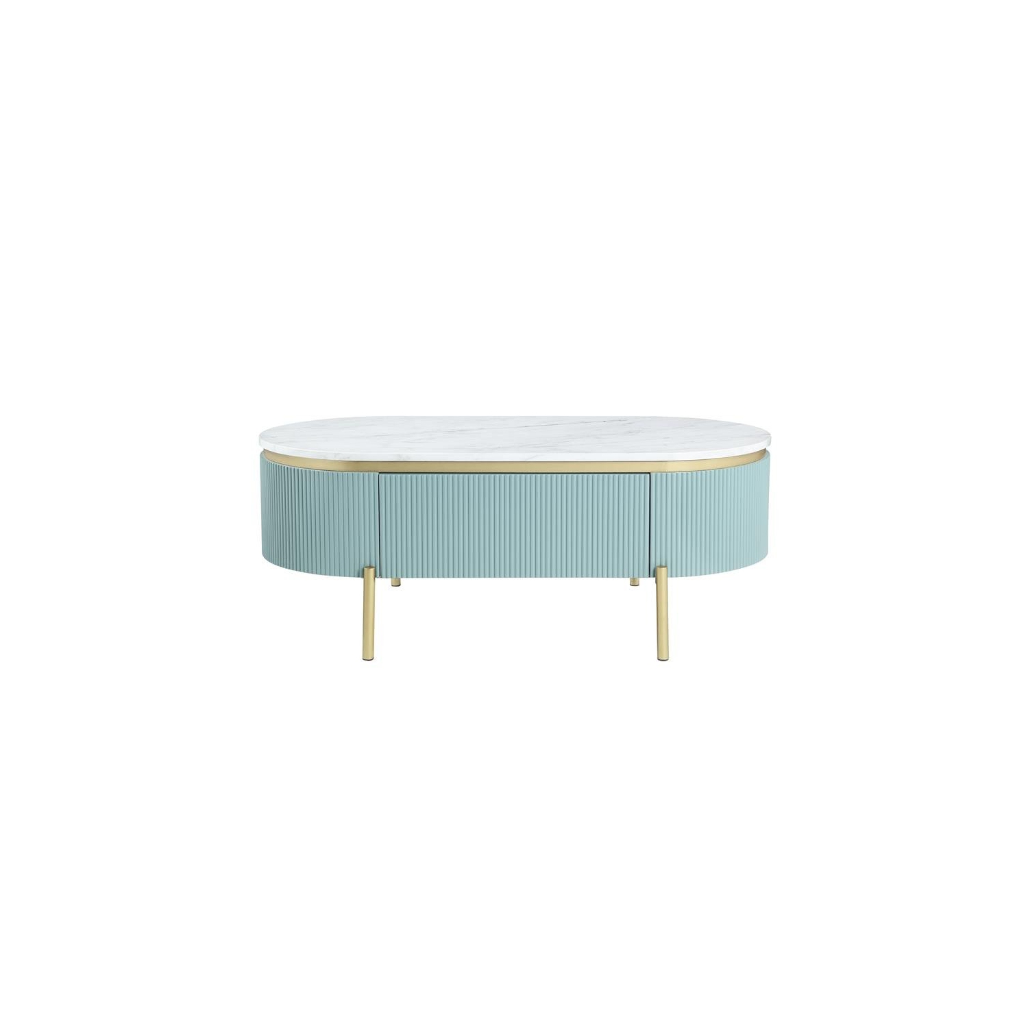 Table basse contemporaine à 1 tiroir en bois vert Bowery Hill