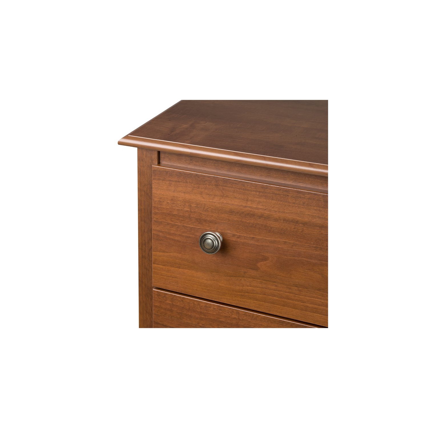 Wright Home Pewter 5 Spacious Drawers Chest in Cherry Finish