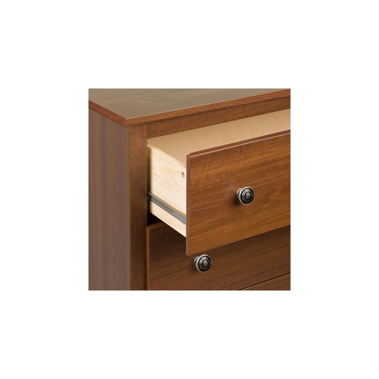 Wright Home Pewter 5 Spacious Drawers Chest in Cherry Finish