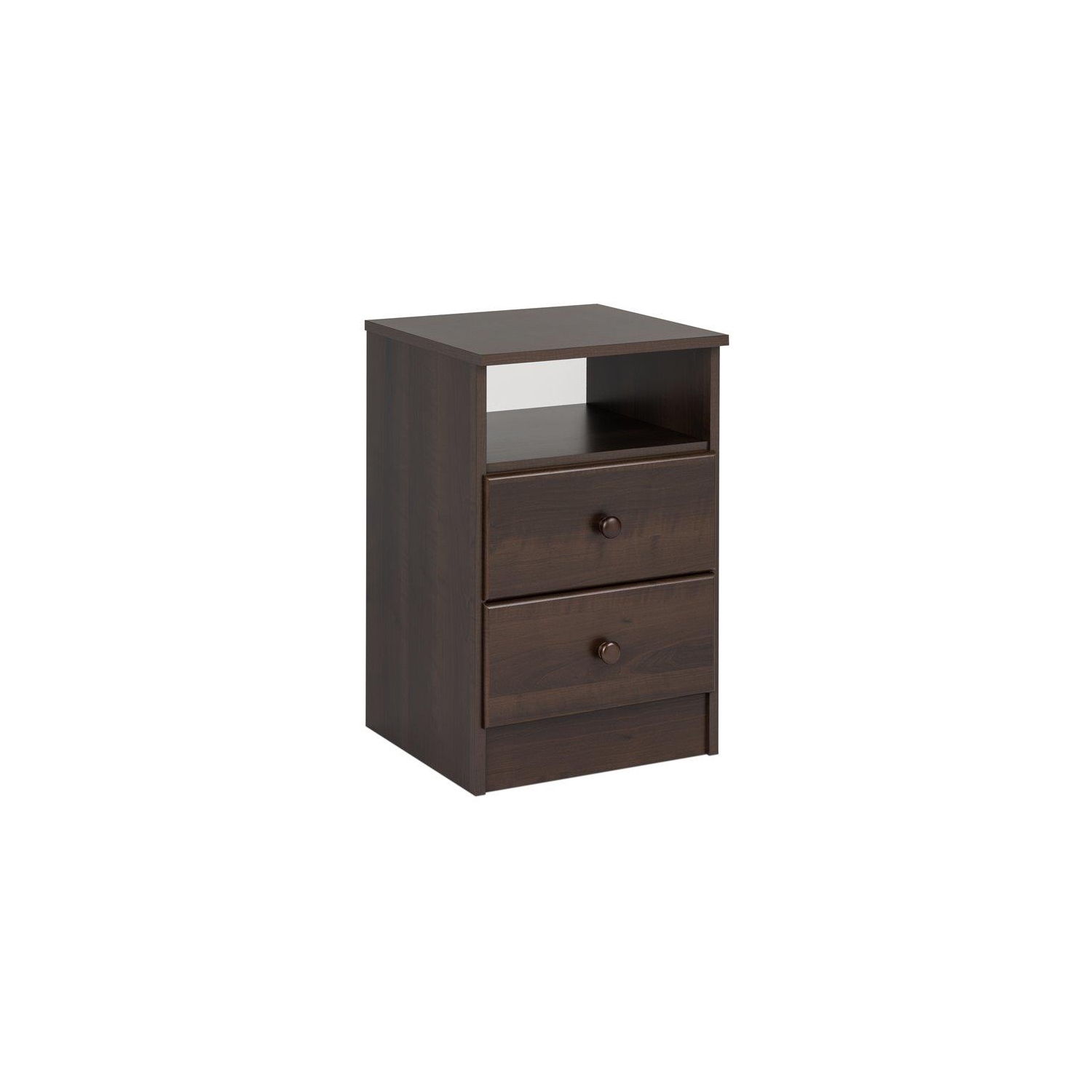 Wright Home Modern Engineered Wood 2 Drawers Nightstand in Espresso