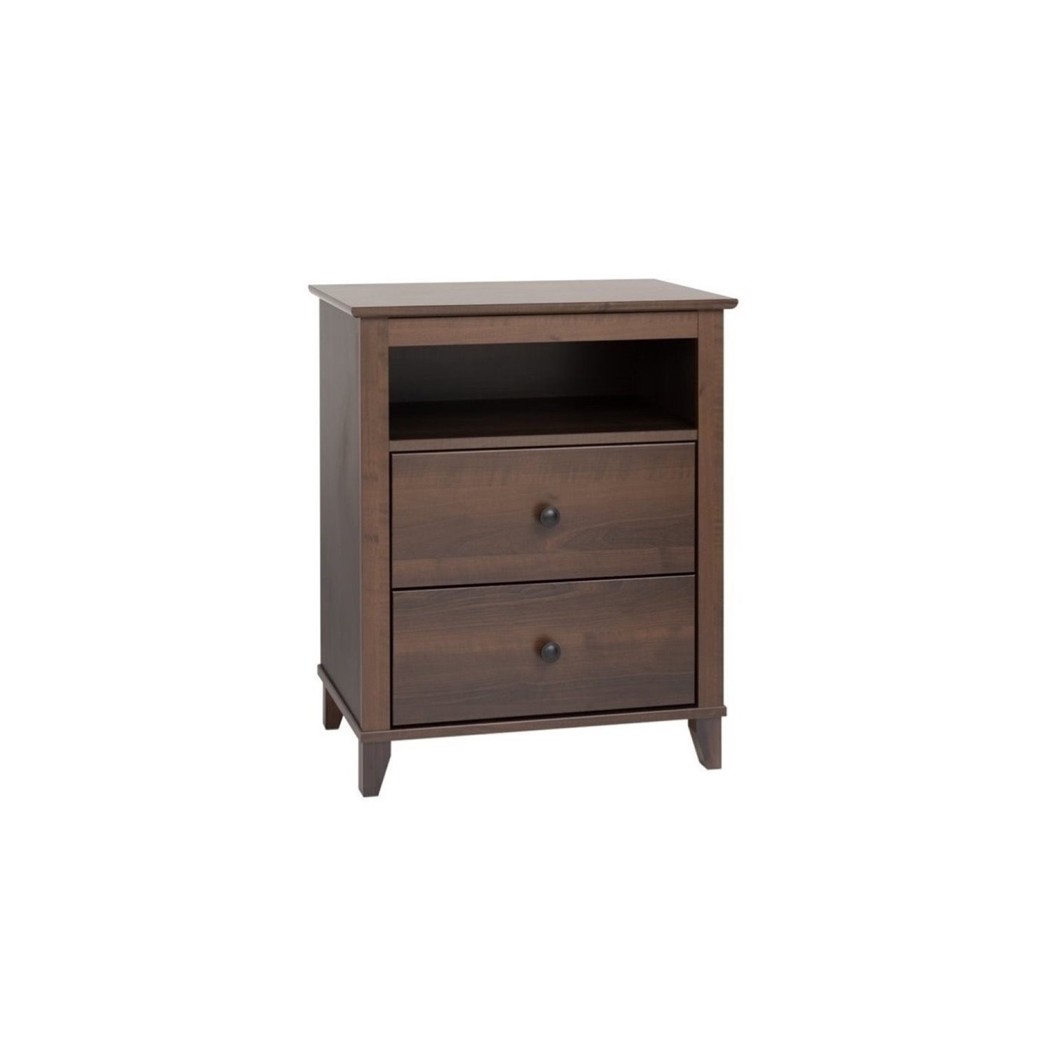 Wright Home Solid Wood 2 Drawers Nightstand in Espresso Finish