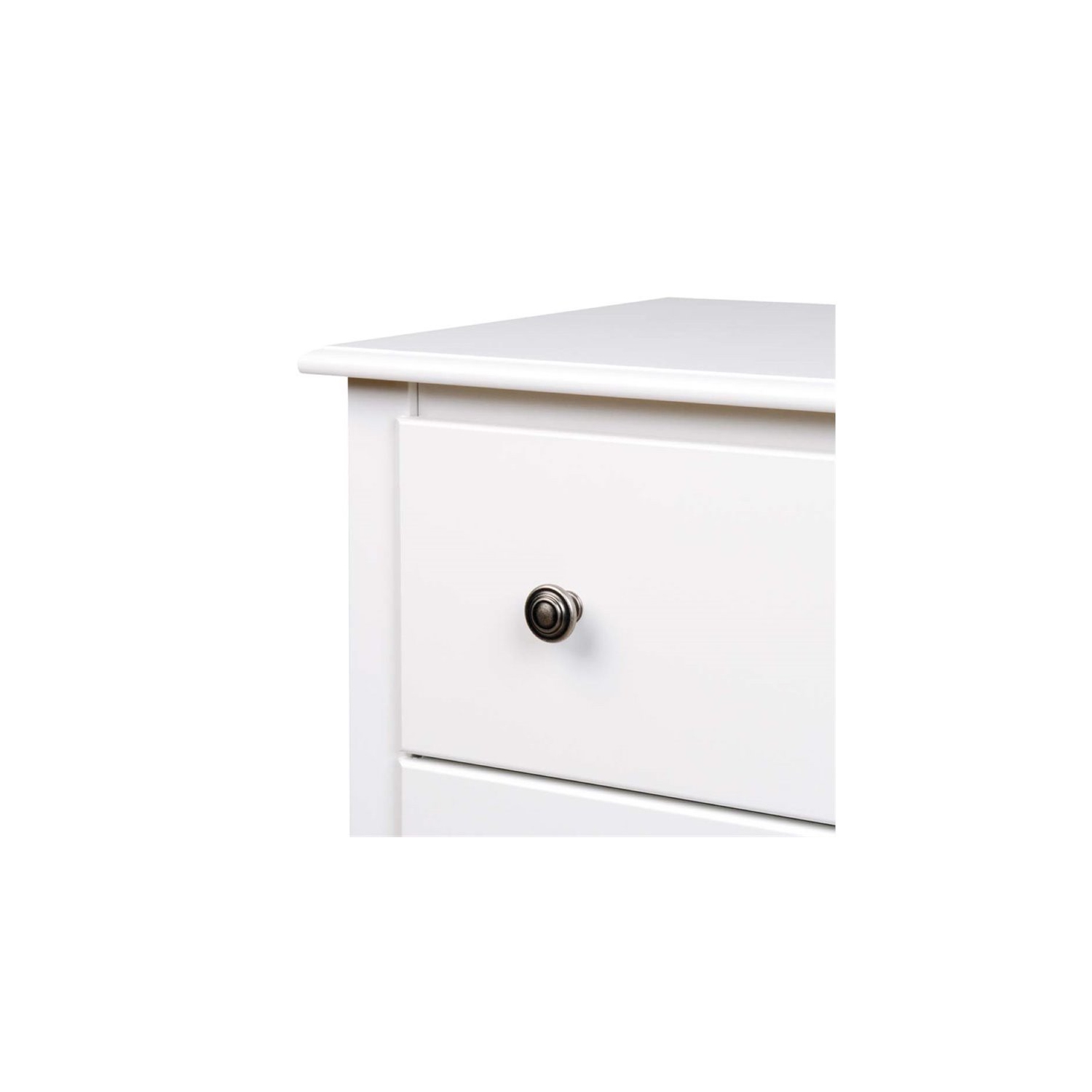 Wright Home Contemporary Metal 3 Drawers Nightstand in White Finish