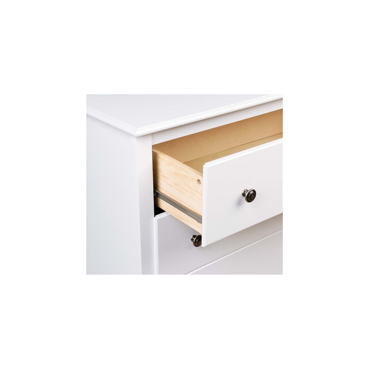 Wright Home Contemporary Metal 3 Drawers Nightstand in White Finish
