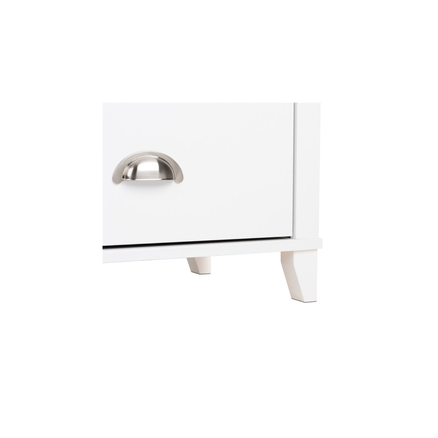 Wright Home Solid Wooden 2 Drawers Nightstand in White Finish