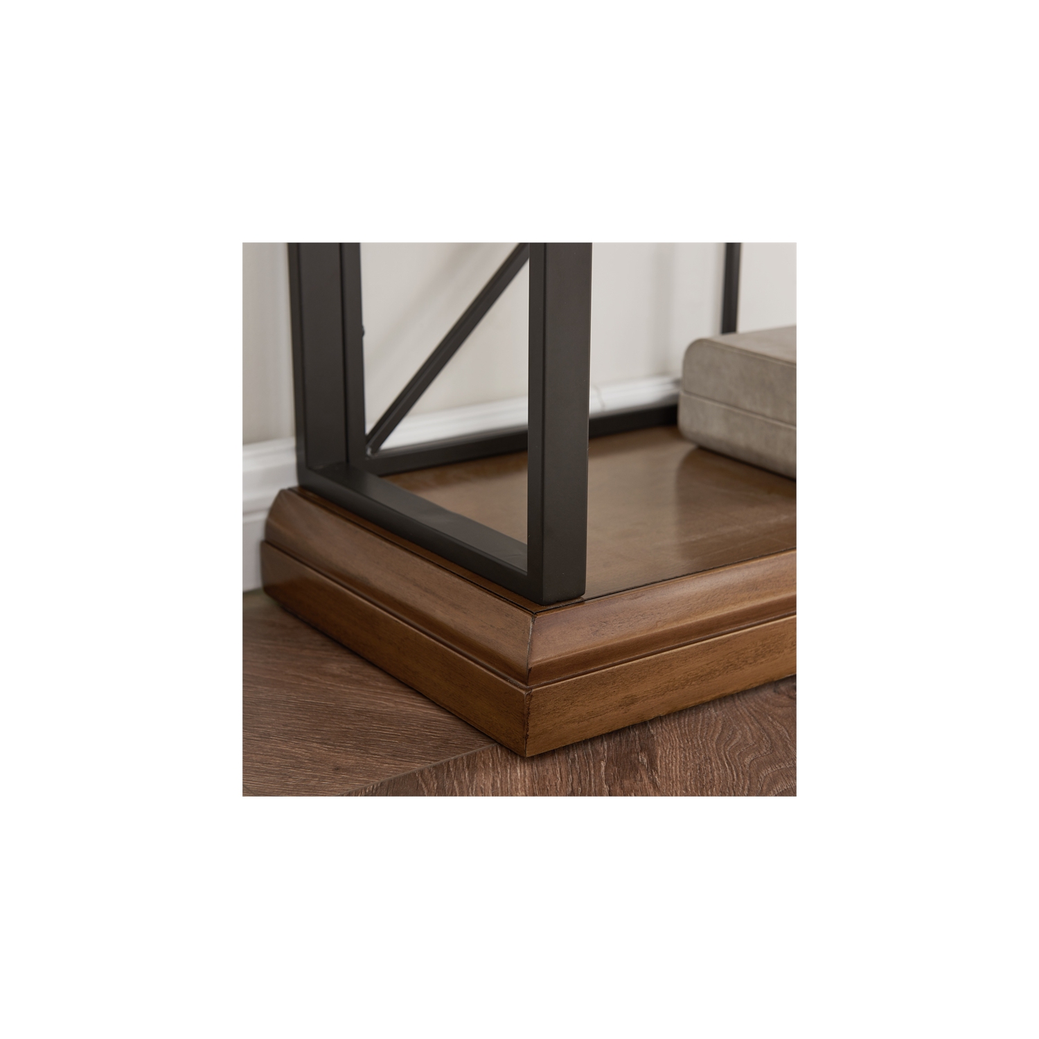 Bibliothèque en bois et en métal 11832-WLGM Finnick, espresso saule/bronze industriel