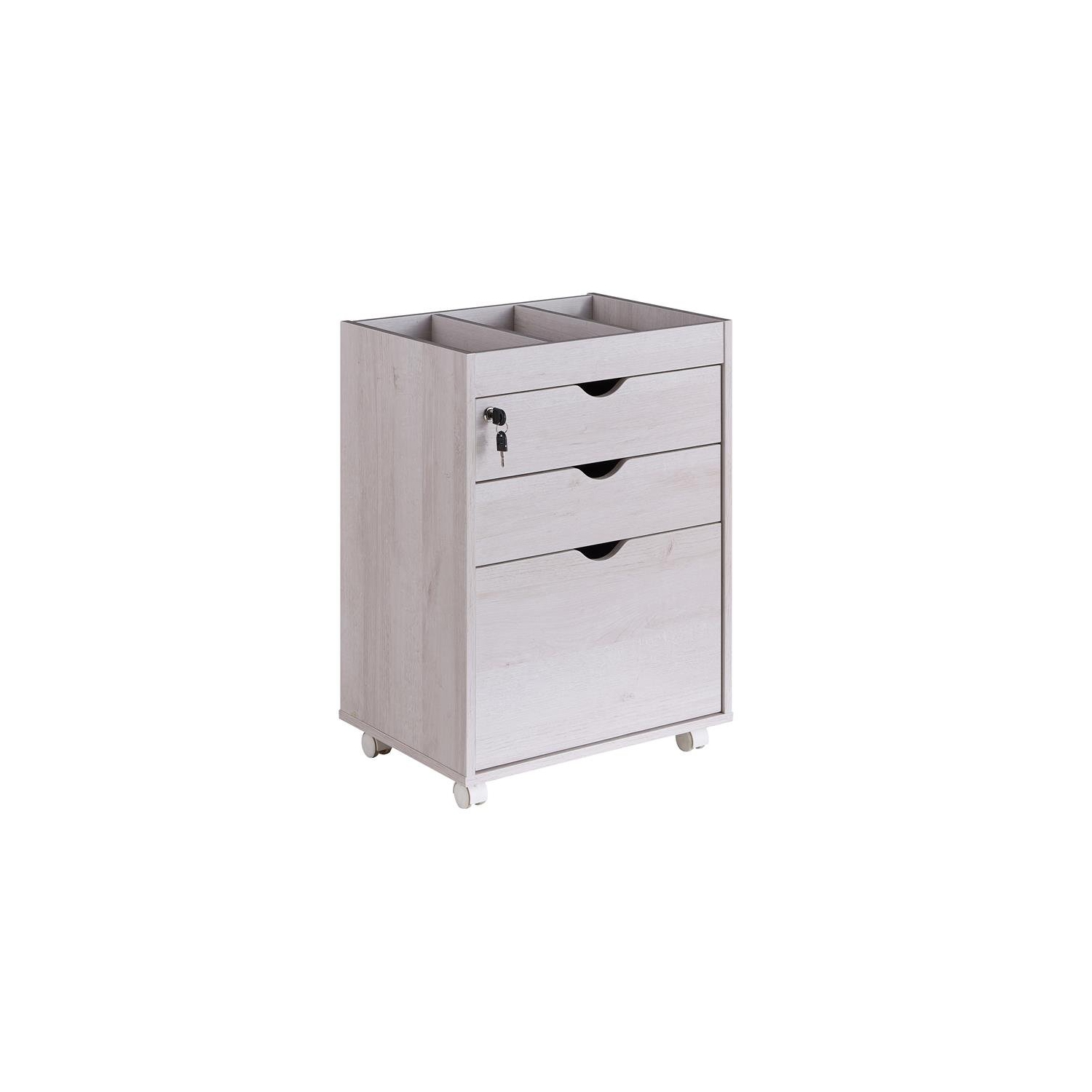 Bowery Hill Transitional Wood 3-Drawer File Cabinet in W Finish