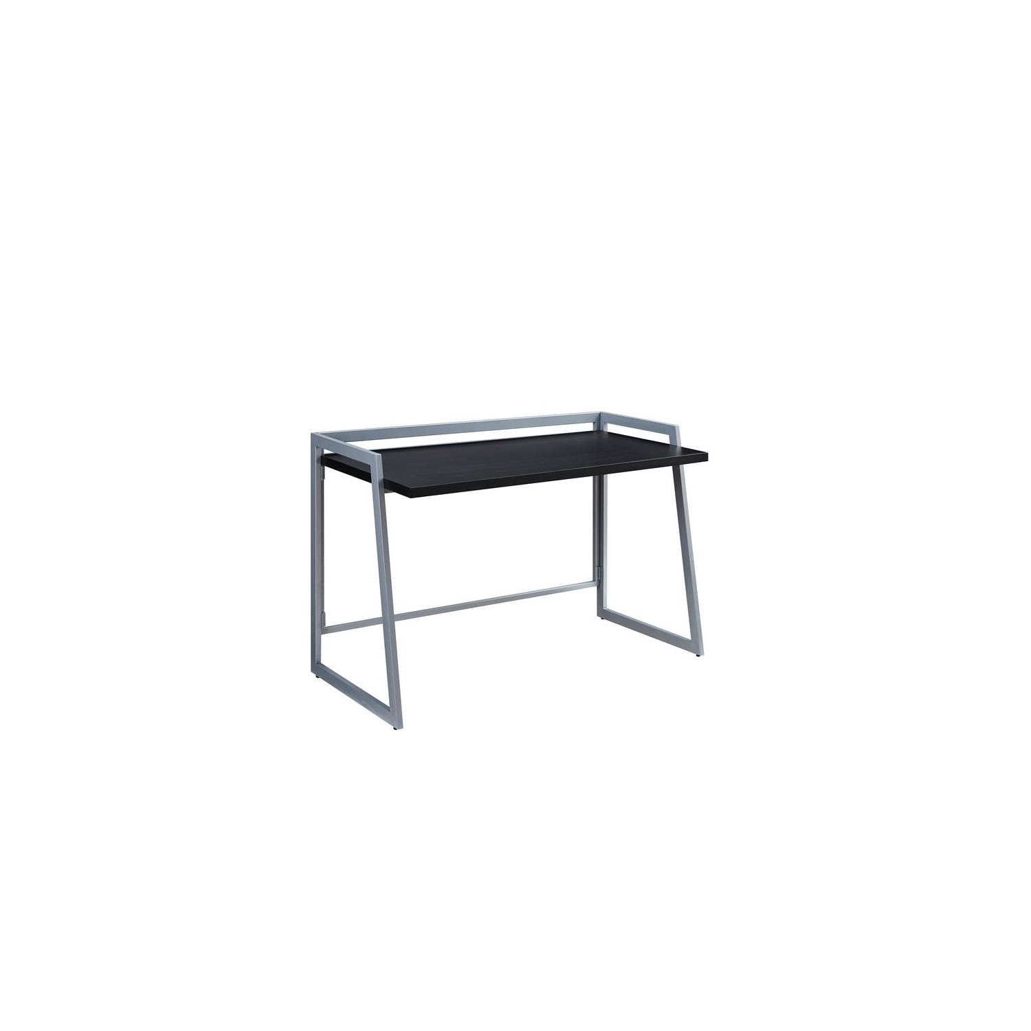 70004-BLKNK Mixed Metal and Wood Desk in Black- Black/Nickel