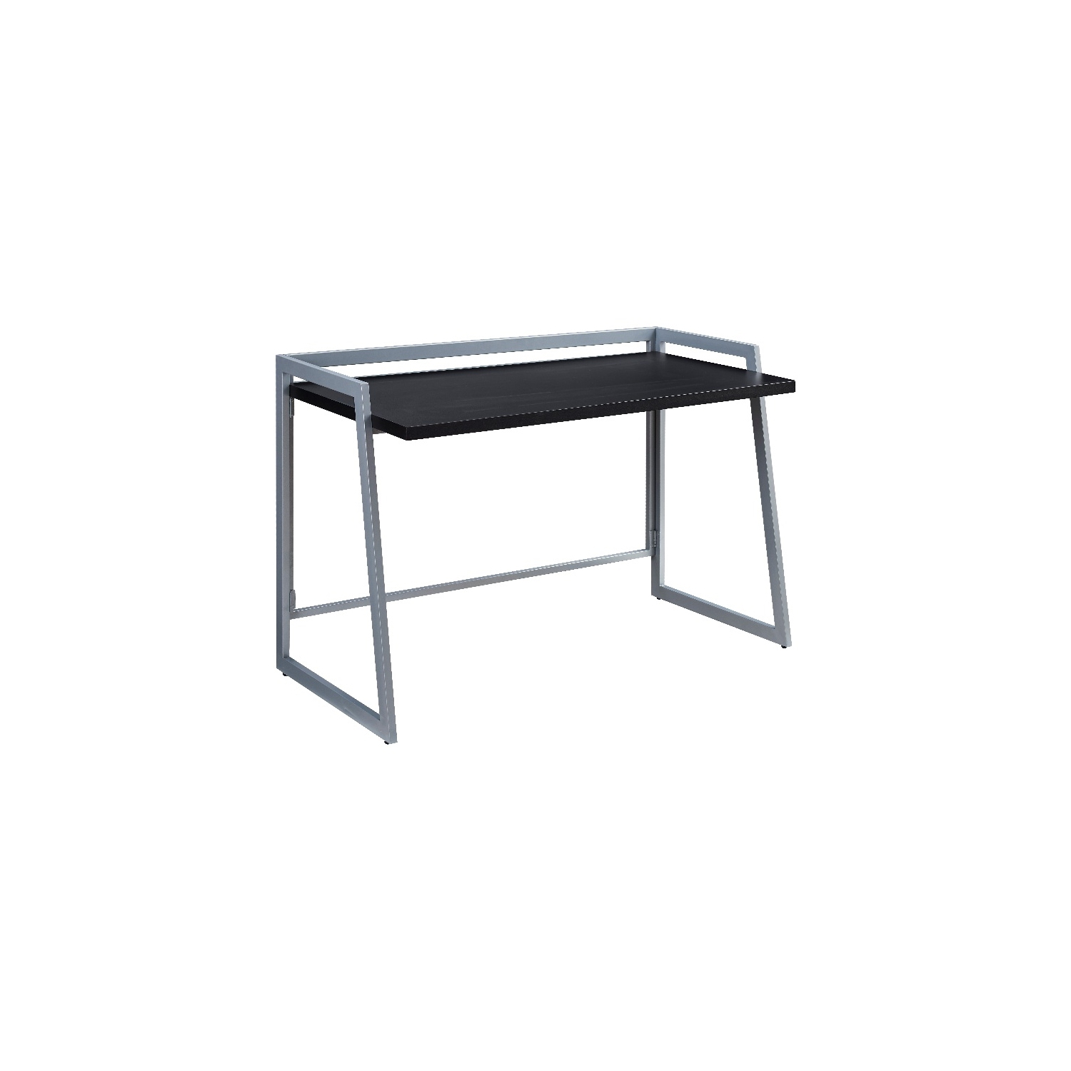 70004-BLKNK Mixed Metal and Wood Desk in Black- Black/Nickel