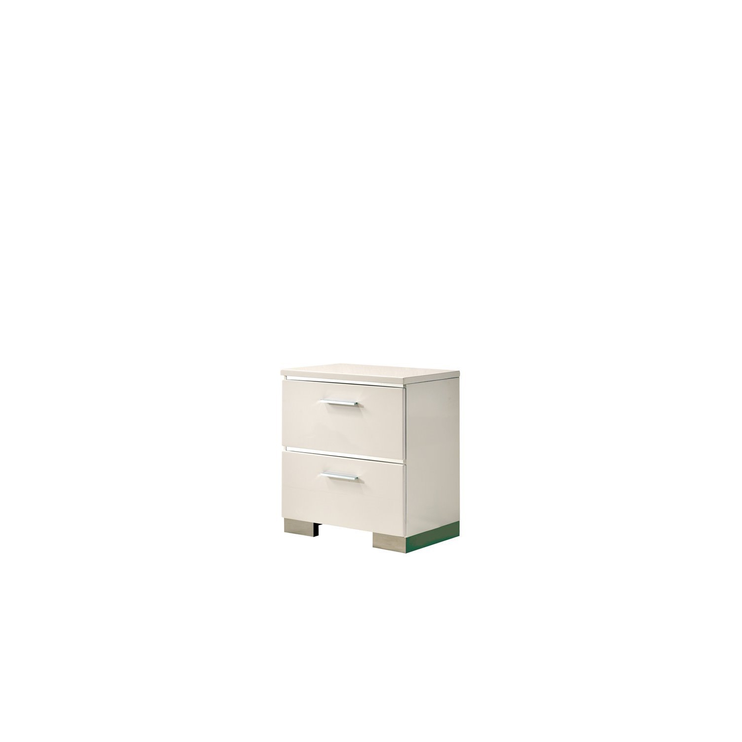 Bowery Hill Contemporary styled Wood Nightstand in White Finish