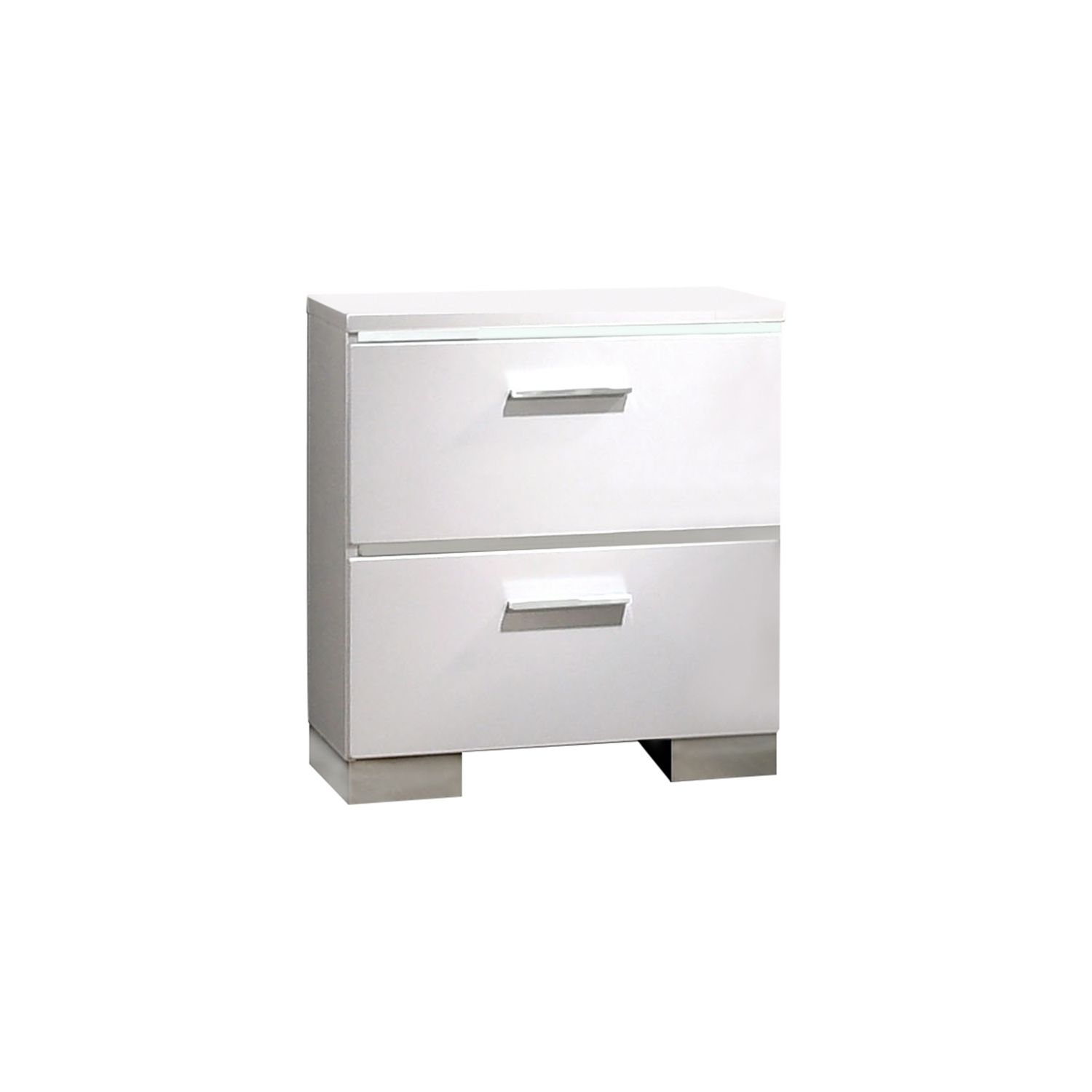 Bowery Hill Contemporary styled Wood Nightstand in White Finish