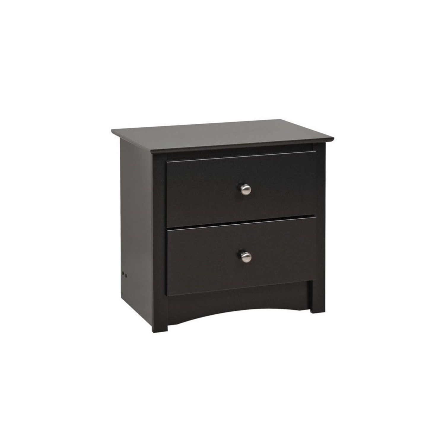 Wright Home Modern Plastic 2 Drawers Nightstand in Black Finish