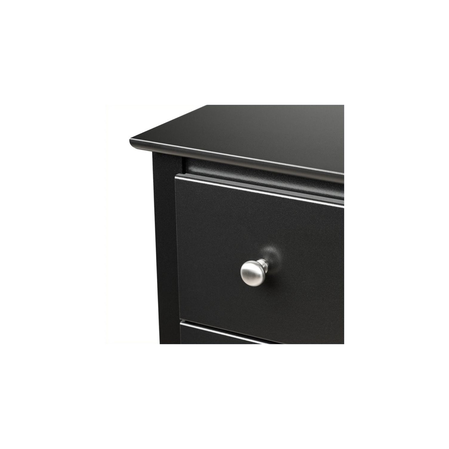 Wright Home Modern Plastic 2 Drawers Nightstand in Black Finish