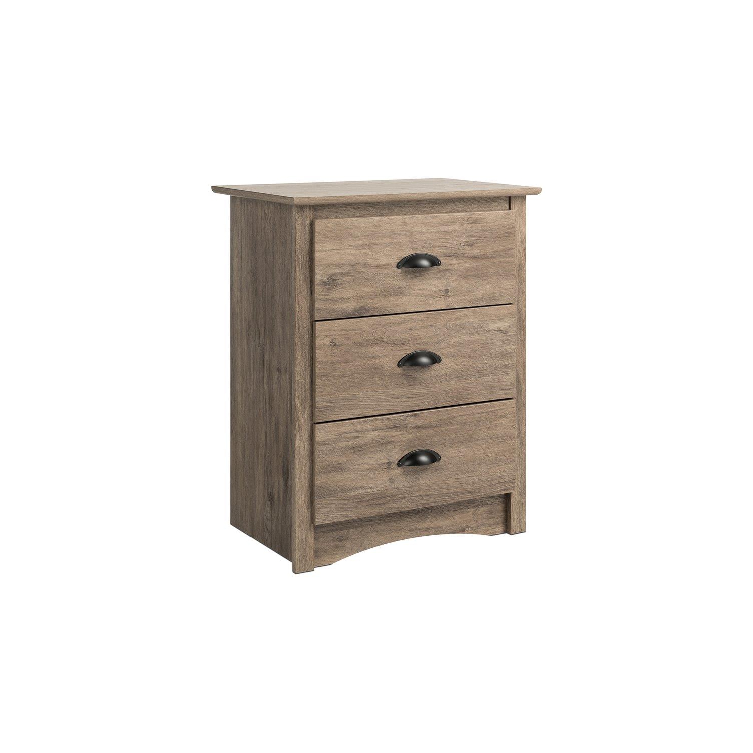 Wright Home Engineered Wood 3 Drawers Nightstand in Drifted Gray