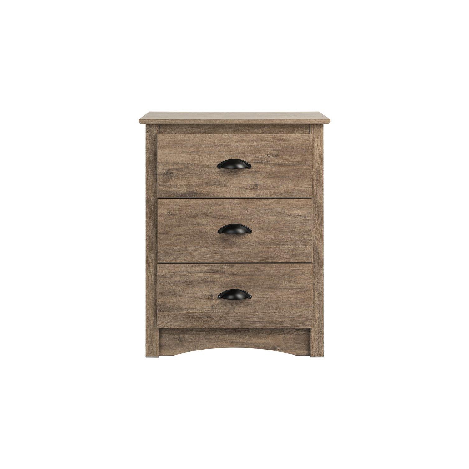 Wright Home Engineered Wood 3 Drawers Nightstand in Drifted Gray