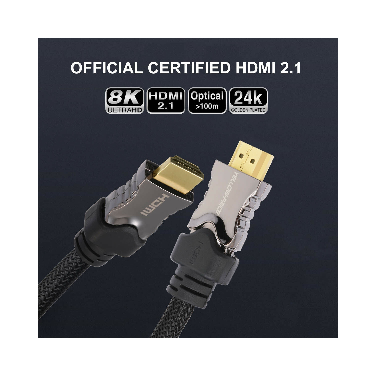 1.5ft 8K@120Hz HDMI 2.1 Cable Supports HDR eARC for PS5/4, Xbox, Nintendo Switch